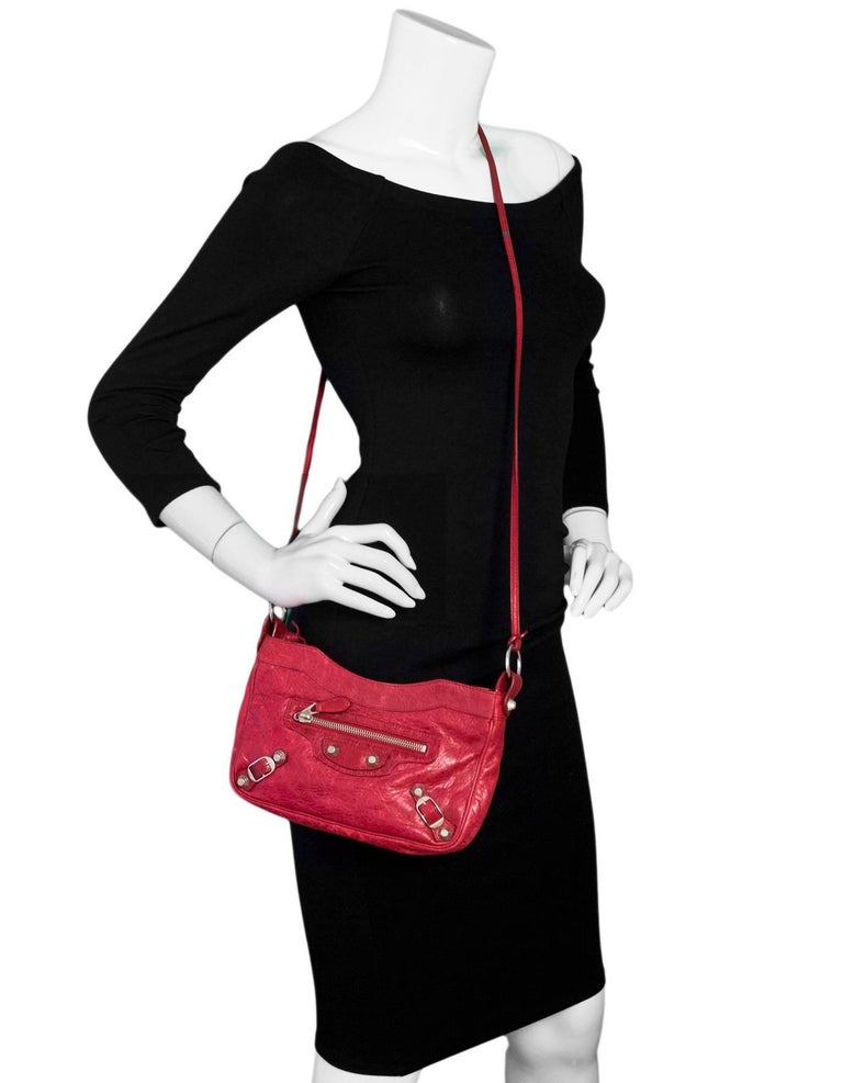 Balenciaga Red Lambskin Motocross Giant 12 Hip Crossbody Bag For Sale at  1stDibs