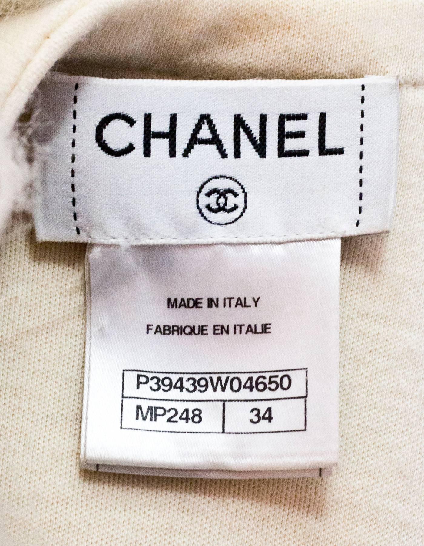 Chanel Cream Faux Fur Wool Sz FR34 In Excellent Condition In New York, NY