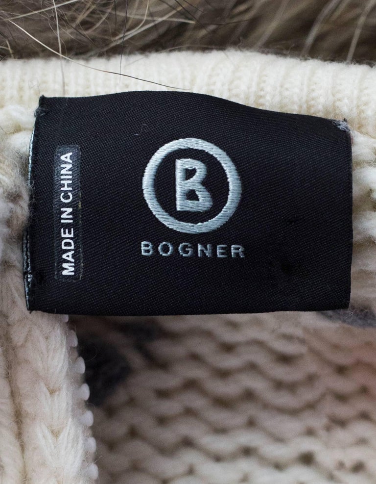 Bogner Cream and Grey Wool Ski Sweater Sz XS For Sale at 1stDibs ...
