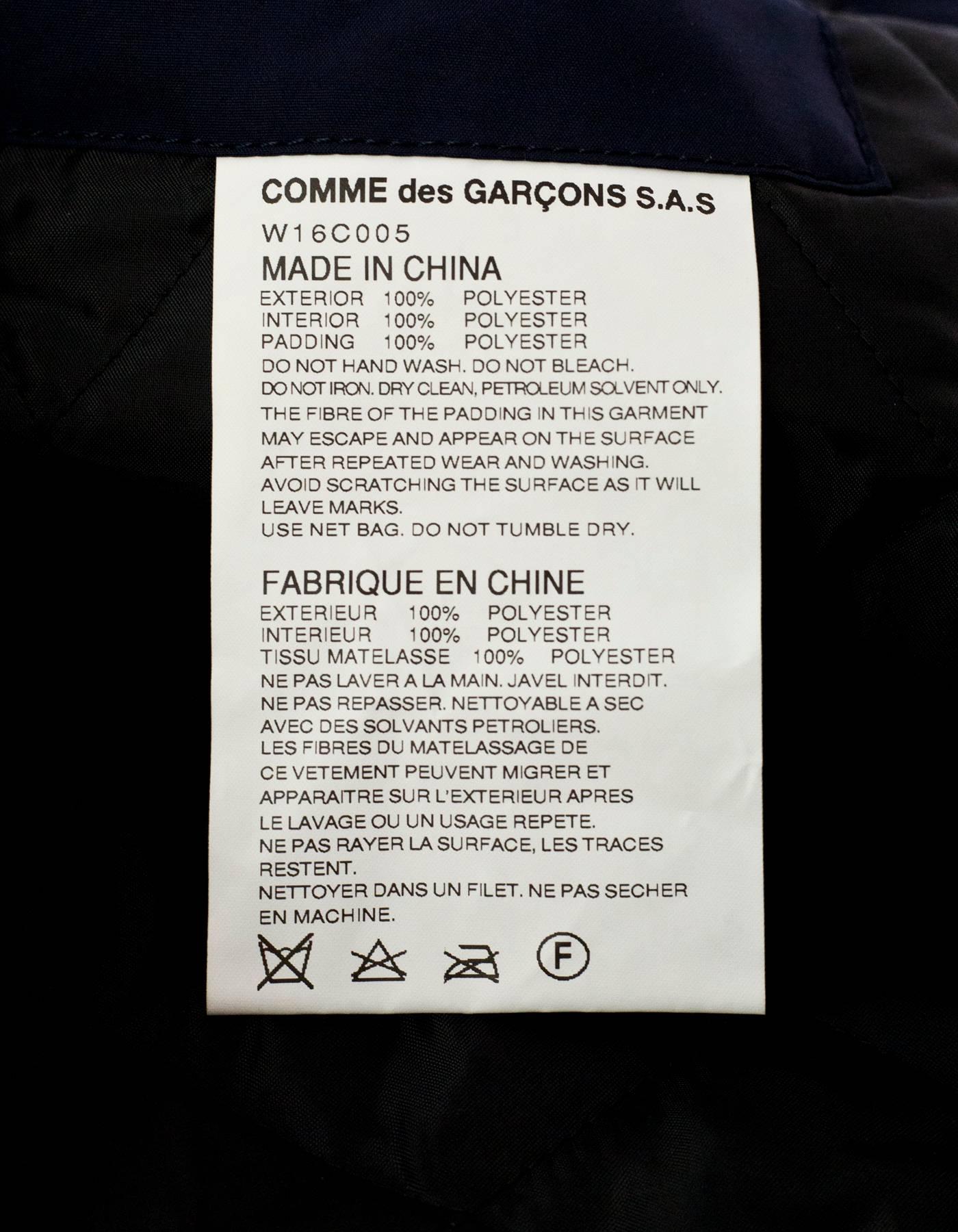 Comme des Garcons Navy Tent Hi-Low Jacket Sz M In Excellent Condition In New York, NY