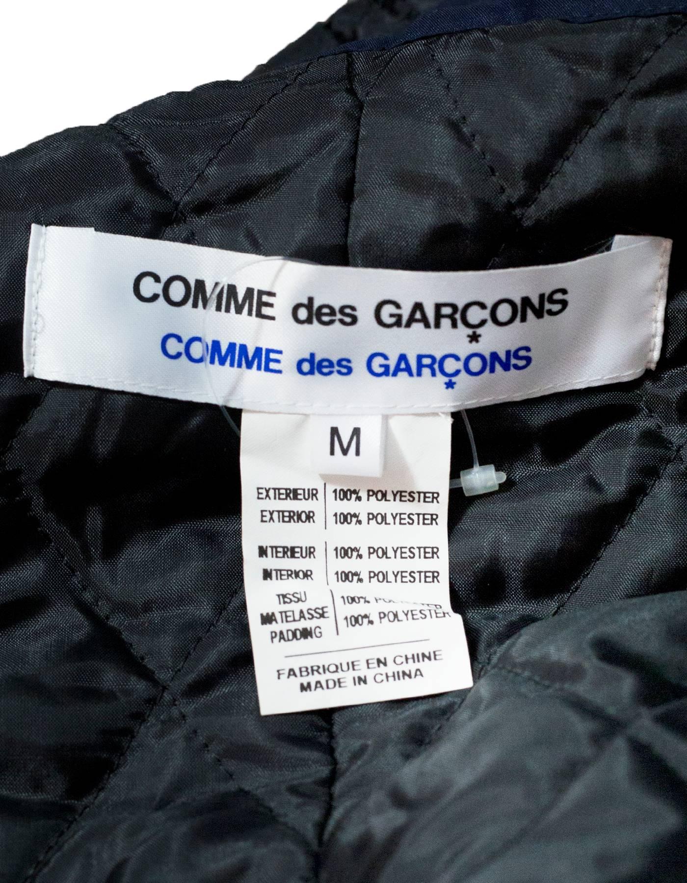 Black Comme des Garcons Navy Tent Hi-Low Jacket Sz M