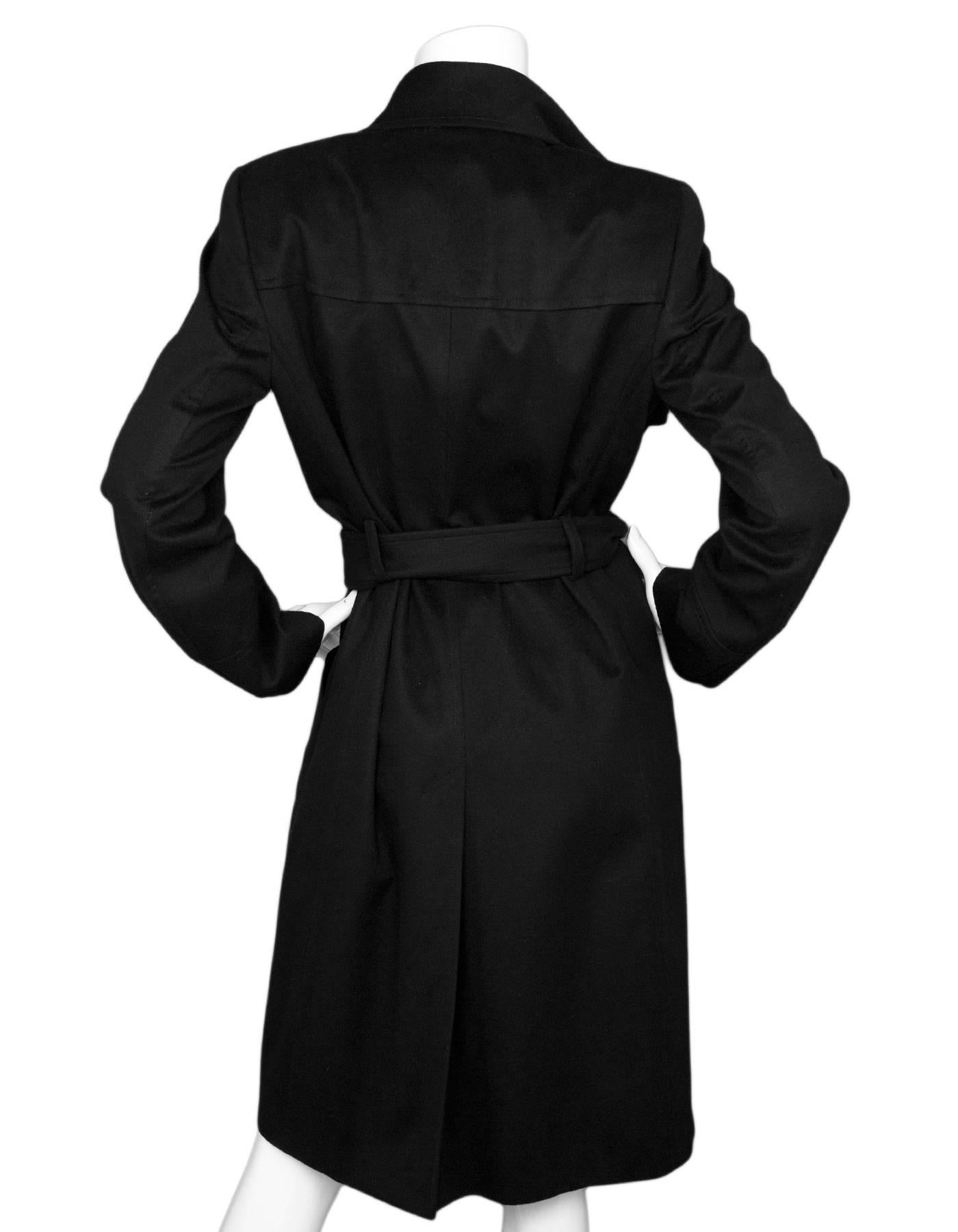 Akris Black Cashmere Exclusive Bergdorf Goodman 111th Anniversary Coat Sz US 6 In Excellent Condition In New York, NY