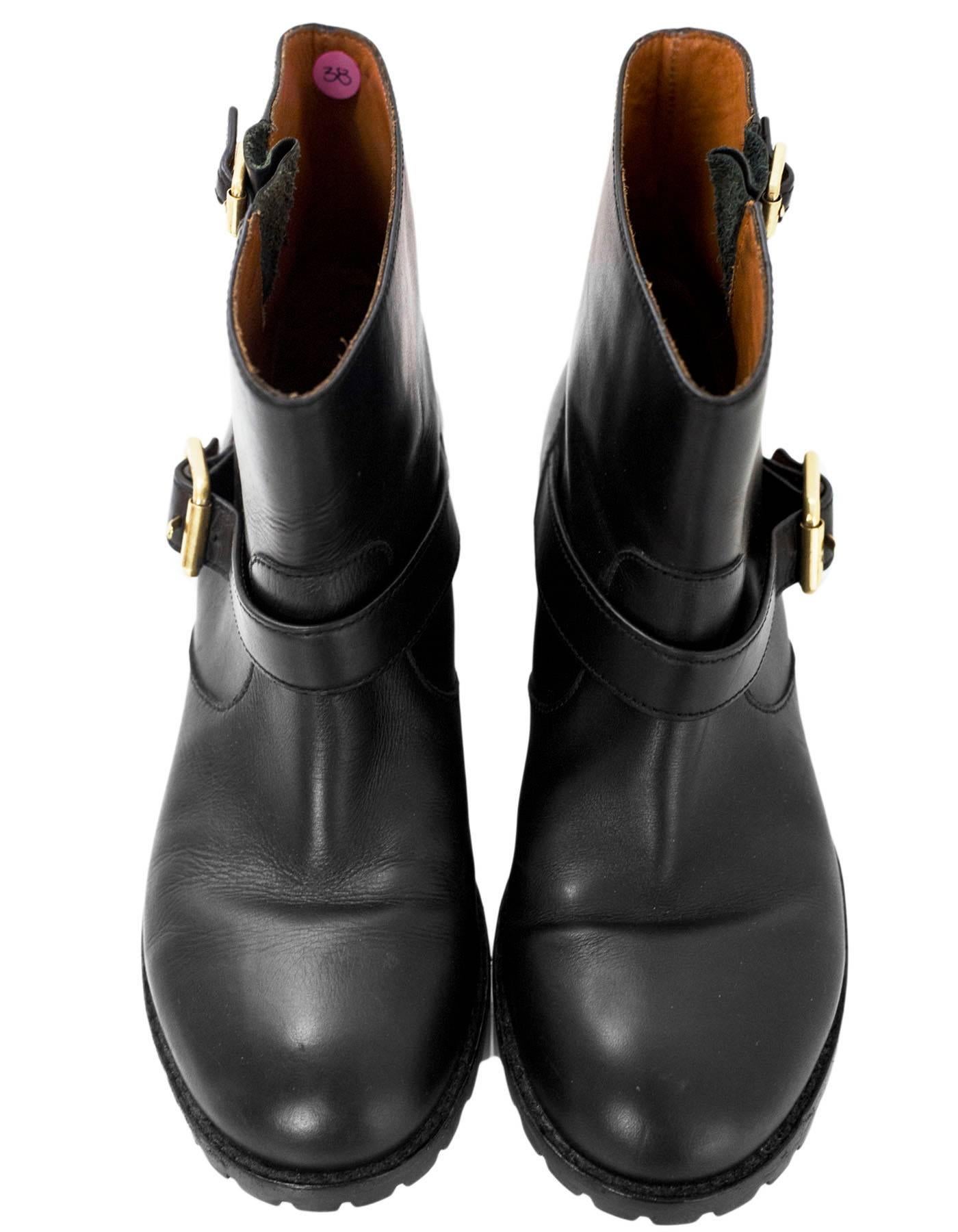 Black Marc by Marc Jacobs Leather Ankle Boots Sz 38