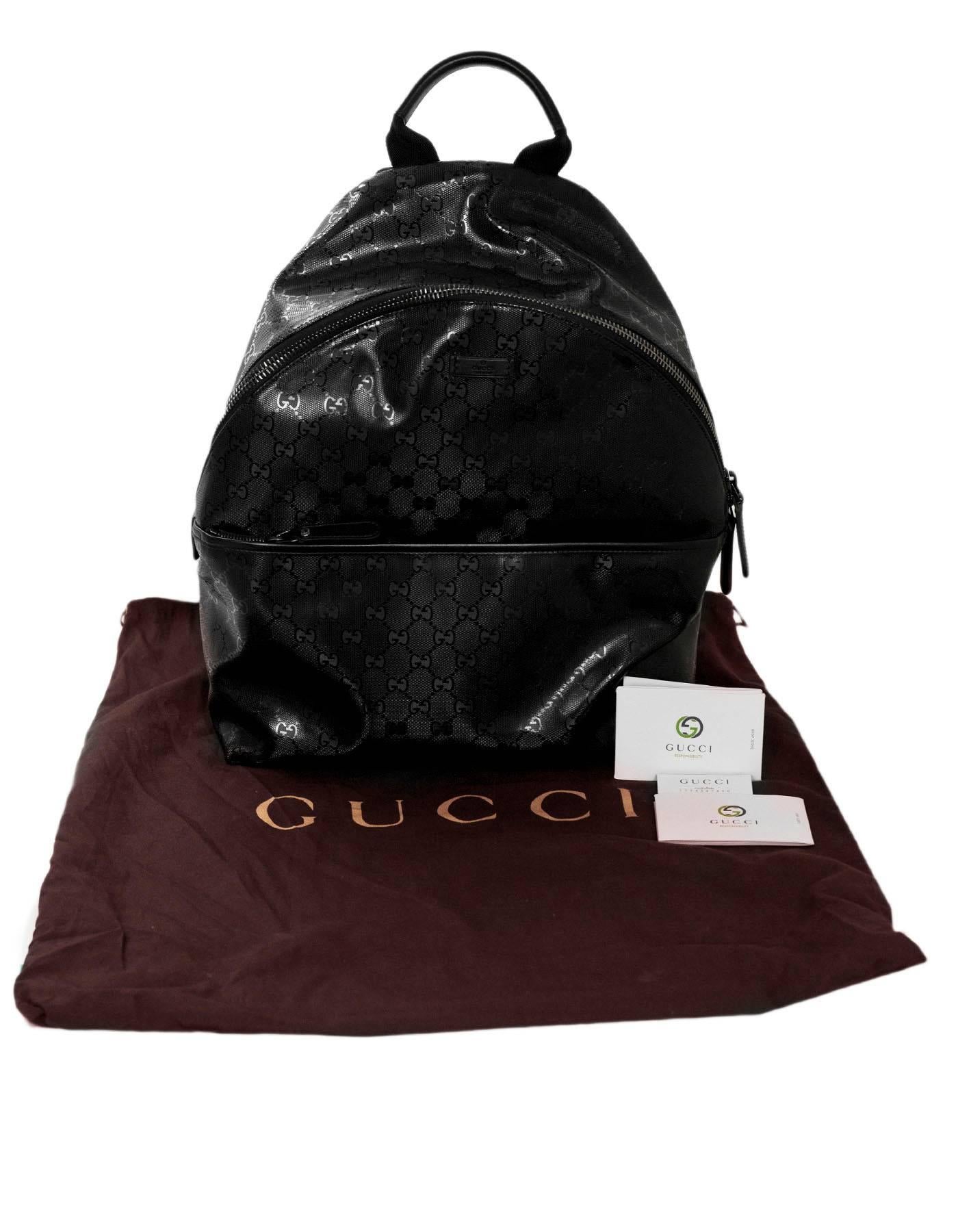 Gucci Unisex Black Like New GG Imprime Backpack Bag  6