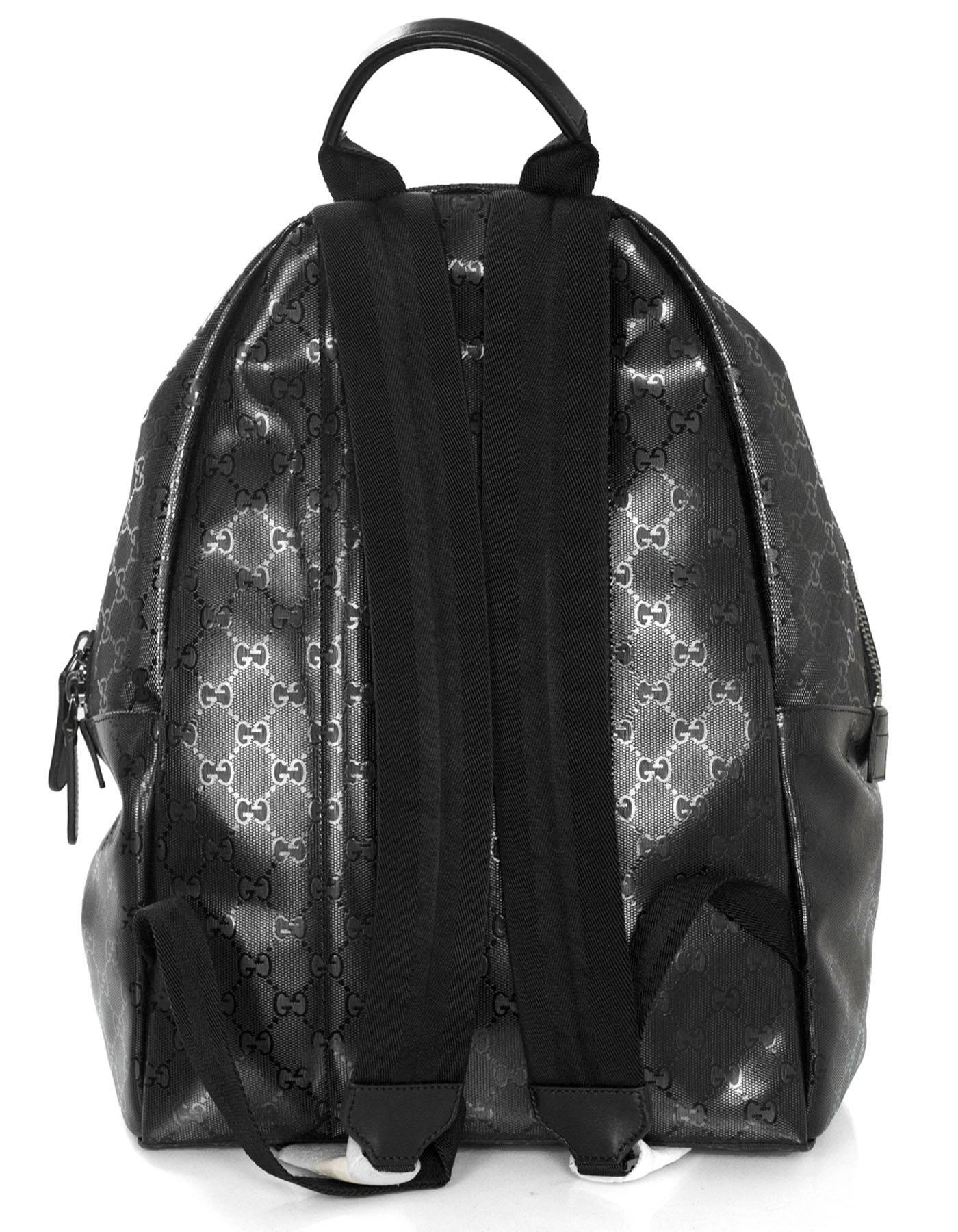 Gucci Unisex Black Like New GG Imprime Backpack Bag  In Excellent Condition In New York, NY