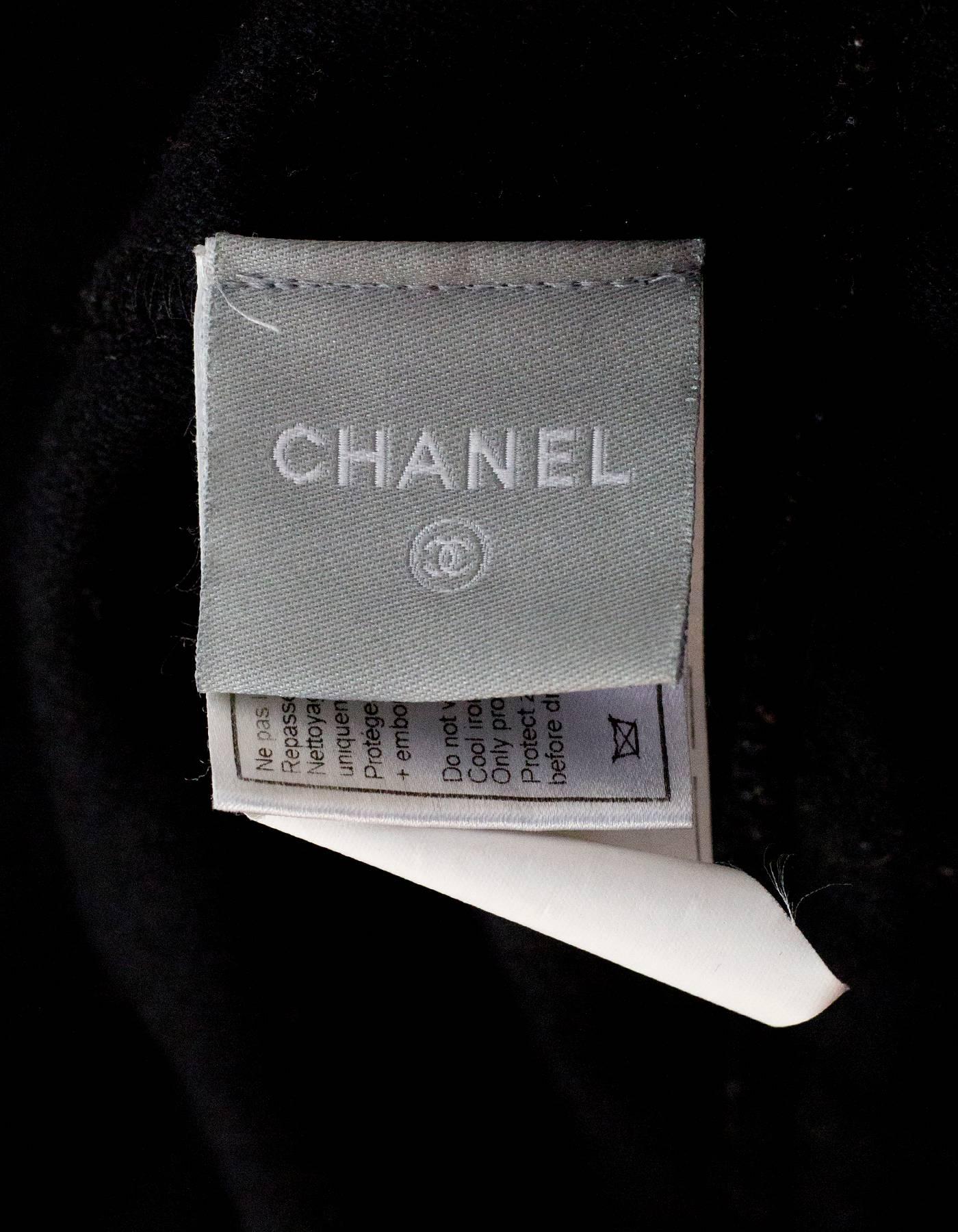 Chanel Sport Black Angora Hooded Jacket Sz FR38 In Excellent Condition In New York, NY