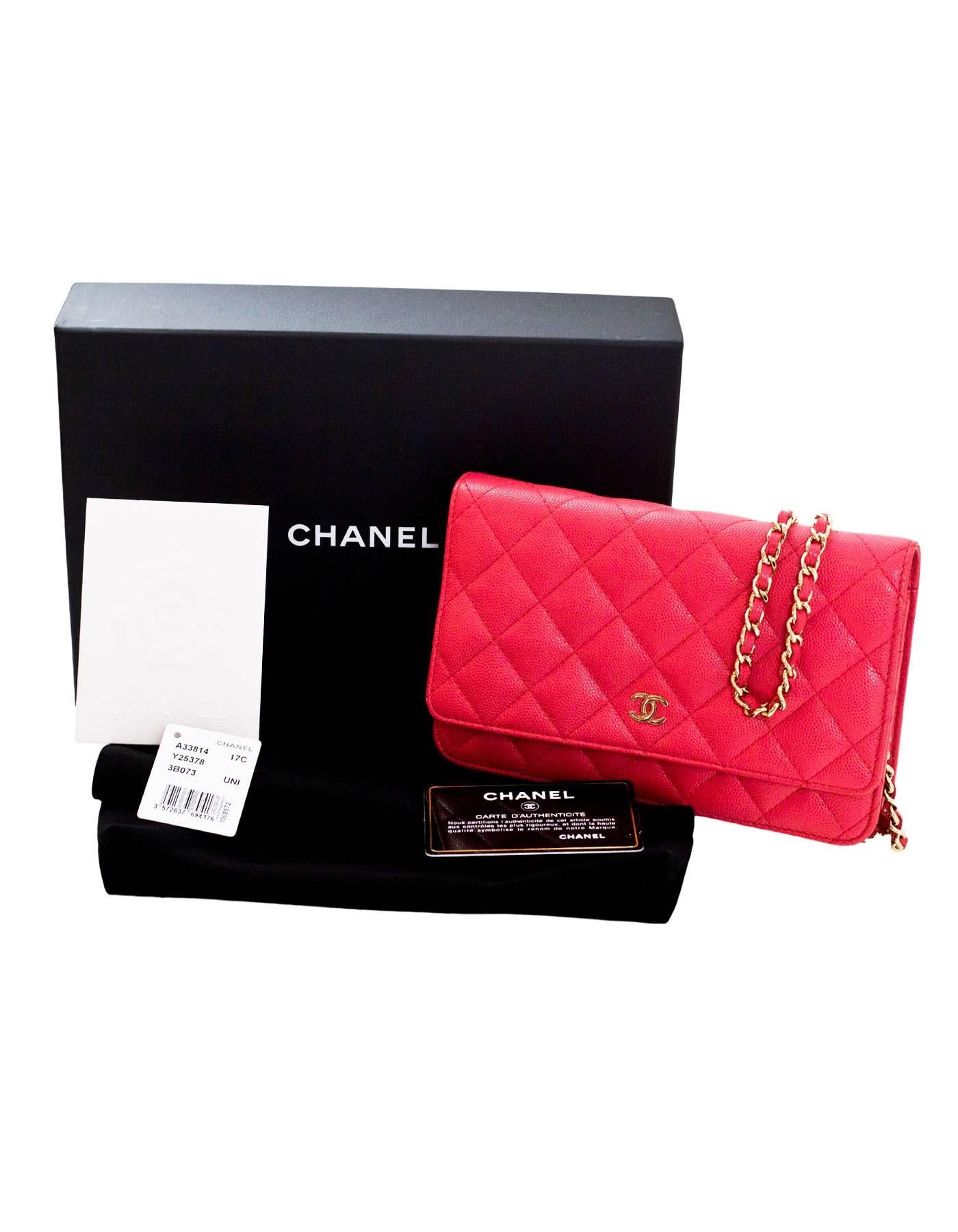 Chanel 2017 Pink Caviar WOC Wallet on a Chain Crossbody Bag w. Box/DB/Receipt 5