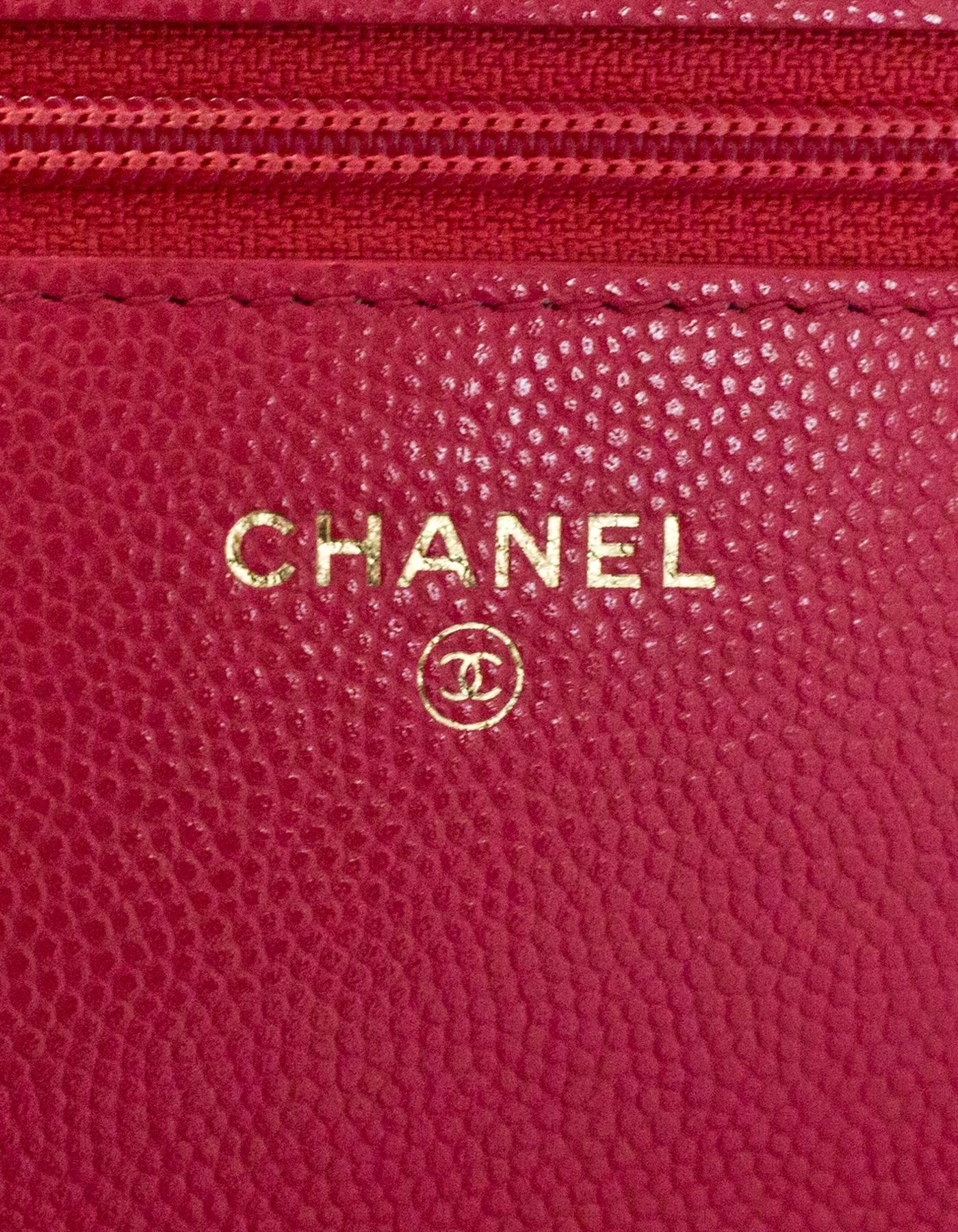 Chanel 2017 Pink Caviar WOC Wallet on a Chain Crossbody Bag w. Box/DB/Receipt 3