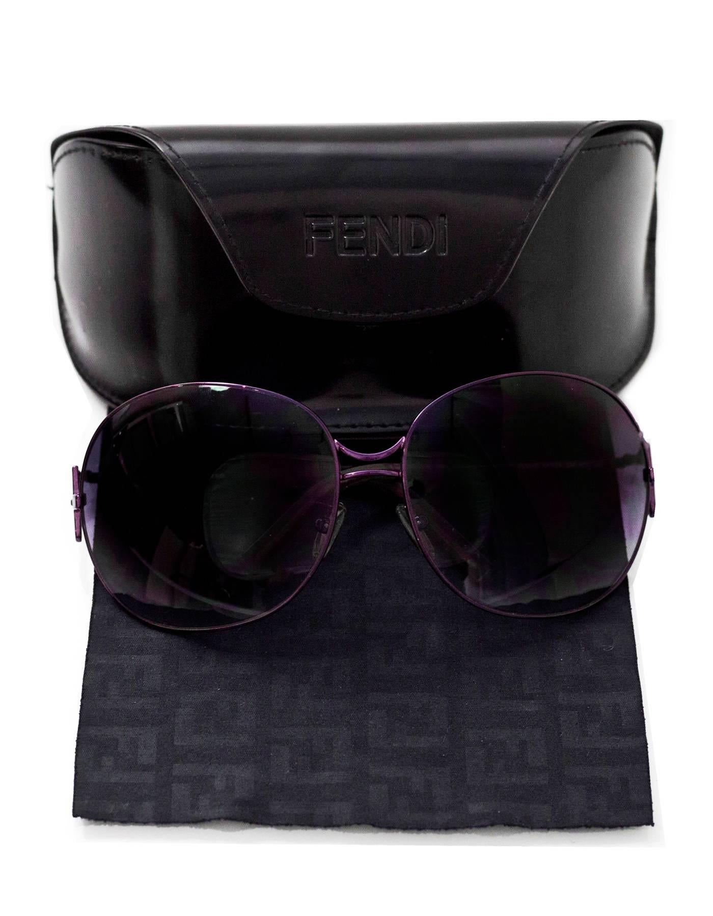 Fendi Purple Round Sunglasses with Case 4