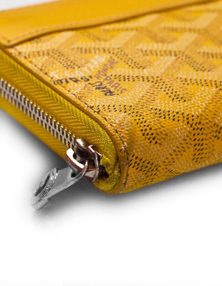 Goyard Yellow Chevron Matignon Zip Around GM Wallet For Sale at 1stdibs