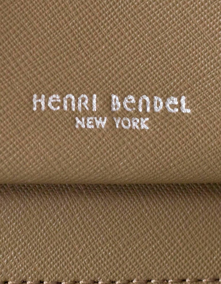 Henri Bendel Tan Embossed Lizard Dalton Travel Wallet and Clutch For