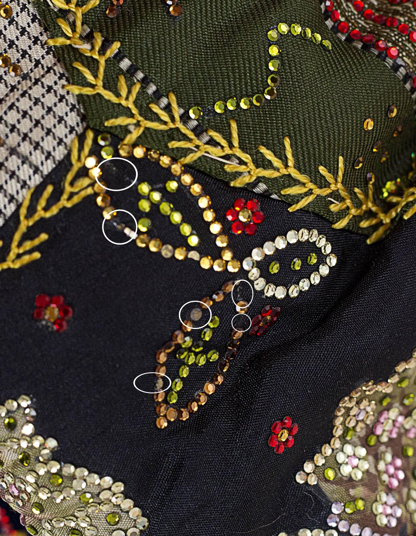Judith Leiber Multicolor Silk & Crystal Embroidered Clutch/Crossbody Bag 1