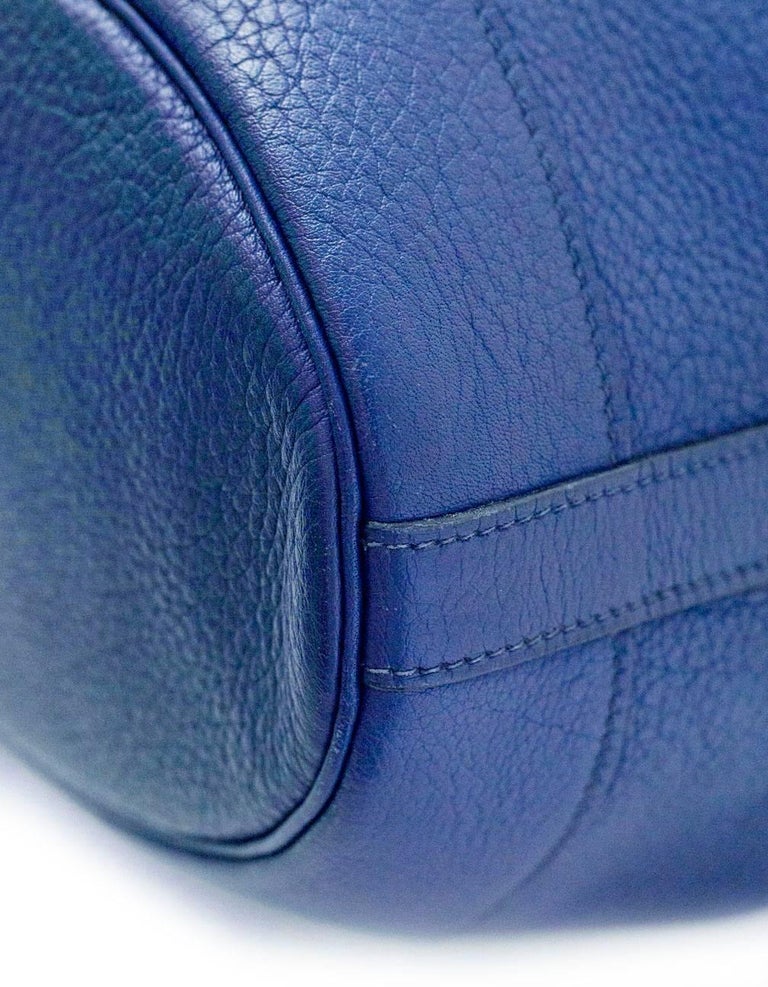 Hermes ‘96 Vintage Blue Clemence Leather Market 27 Bucket Bag For Sale ...