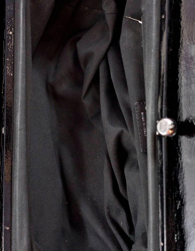 Chanel Black Crackled Patent Leather Ritz Quilted Flap Bag For Sale at ...