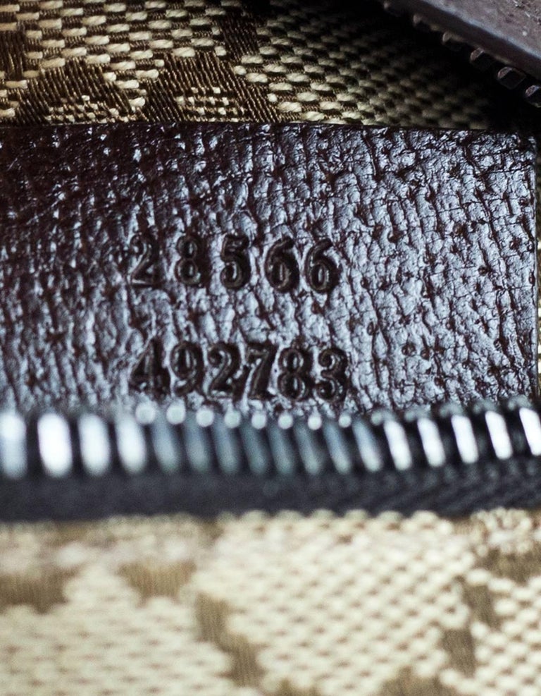 Gucci Brown Monogram Canvas Double Pocket Waist Pouch/Belt Bag For Sale