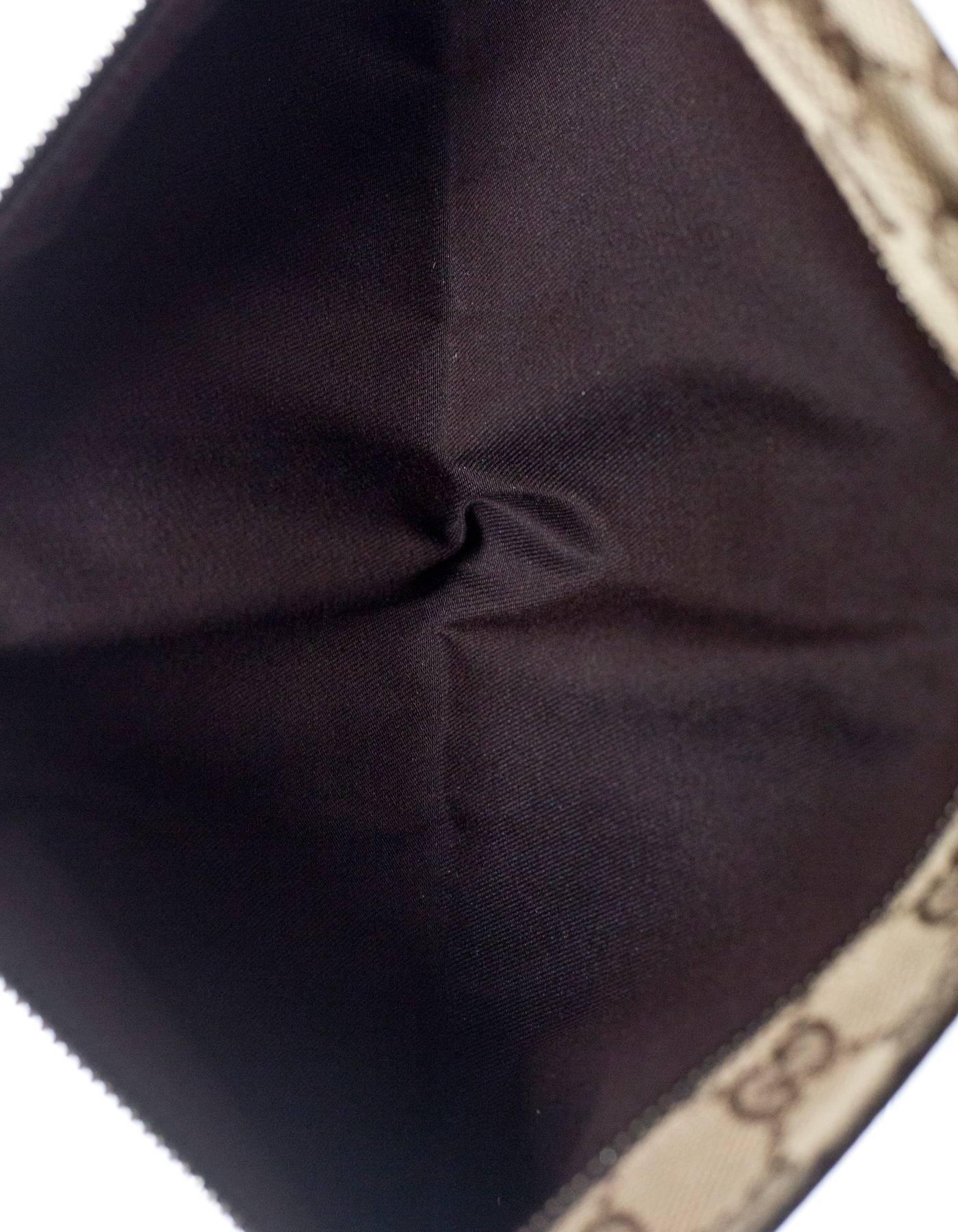 Women's or Men's Gucci Brown Monogram Canvas Double Pocket Waist Pouch/Belt Bag