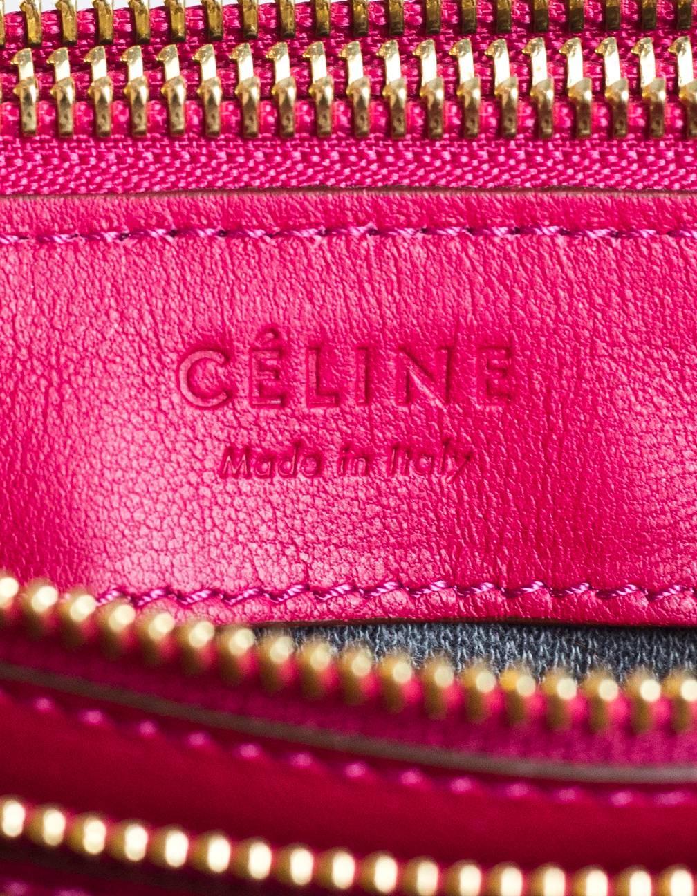 Celine Pink Leather Large Trio Crossbody Bag Clutch 4