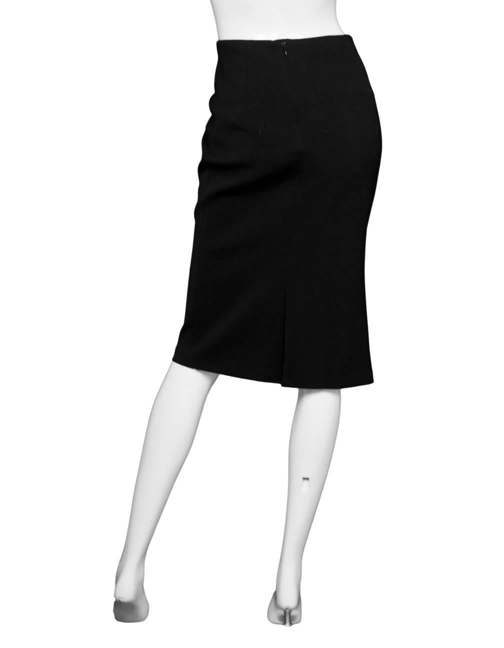 Ralph Lauren Black Wool Skirt Sz 6 In Excellent Condition In New York, NY