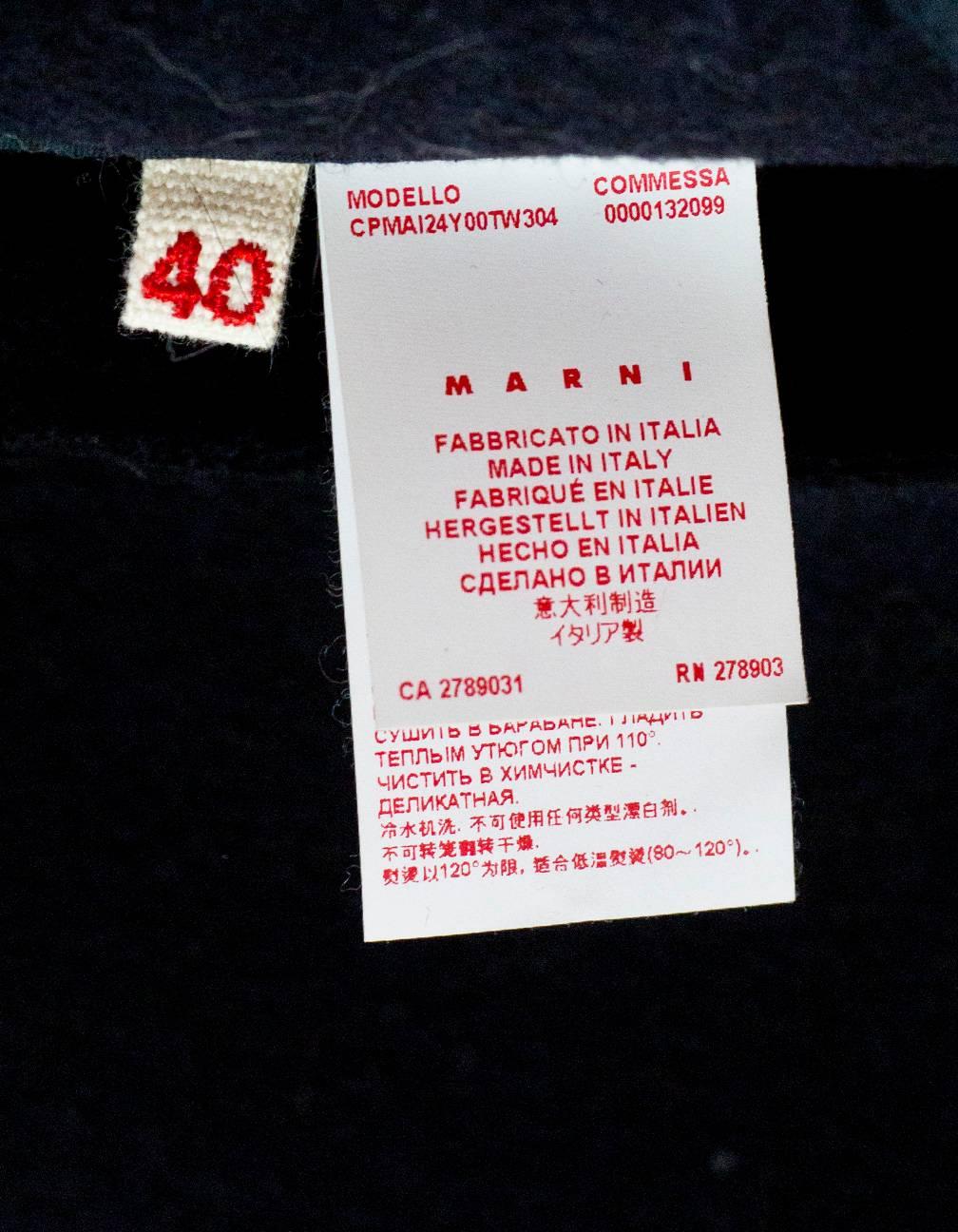 Women's Marni Navy Wool Short Sleeve Coat Sz IT40
