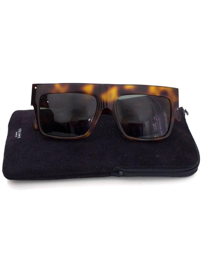 Celine Tortoise Polarized CL 41756 ZZ Top Sunglasses with Case For Sale