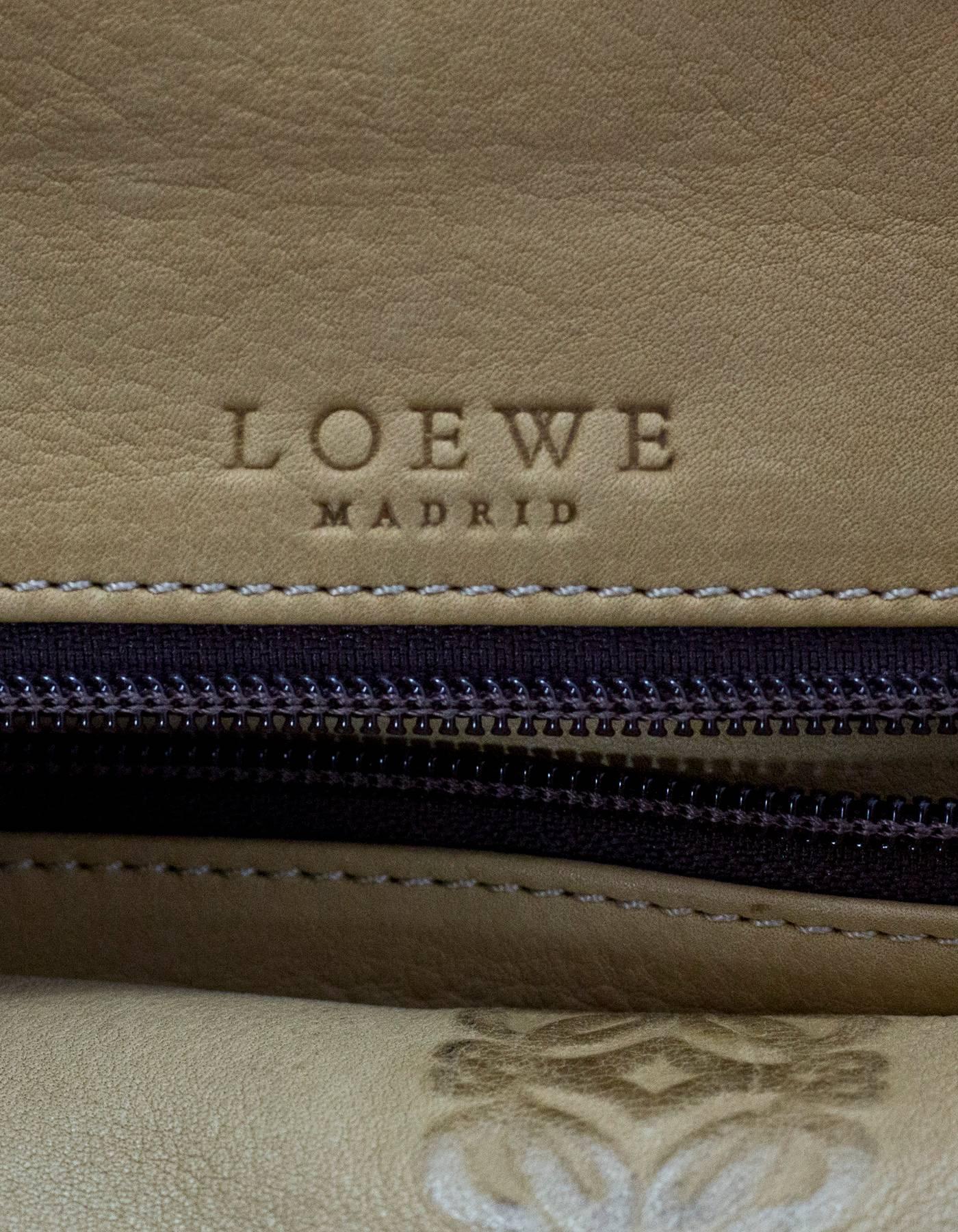 Loewe Beige Gold Suede & Brown Leather Amazona 28 Handle Bag 4