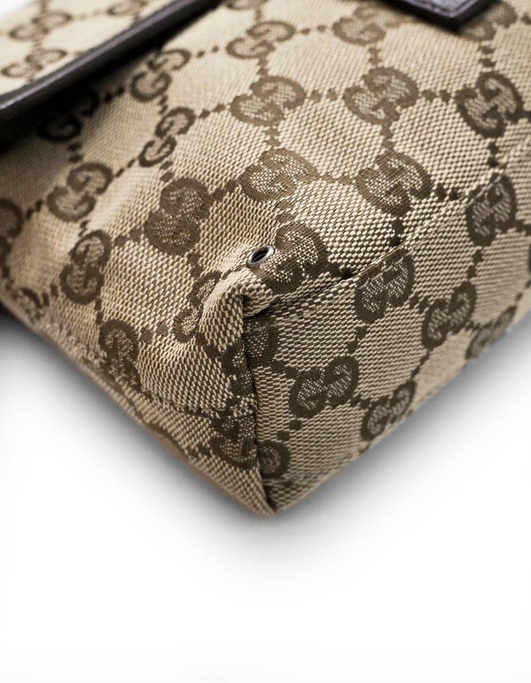 Gucci Brown Monogram Canvas Waist Pouch/Belt Bag For Sale at 1stdibs