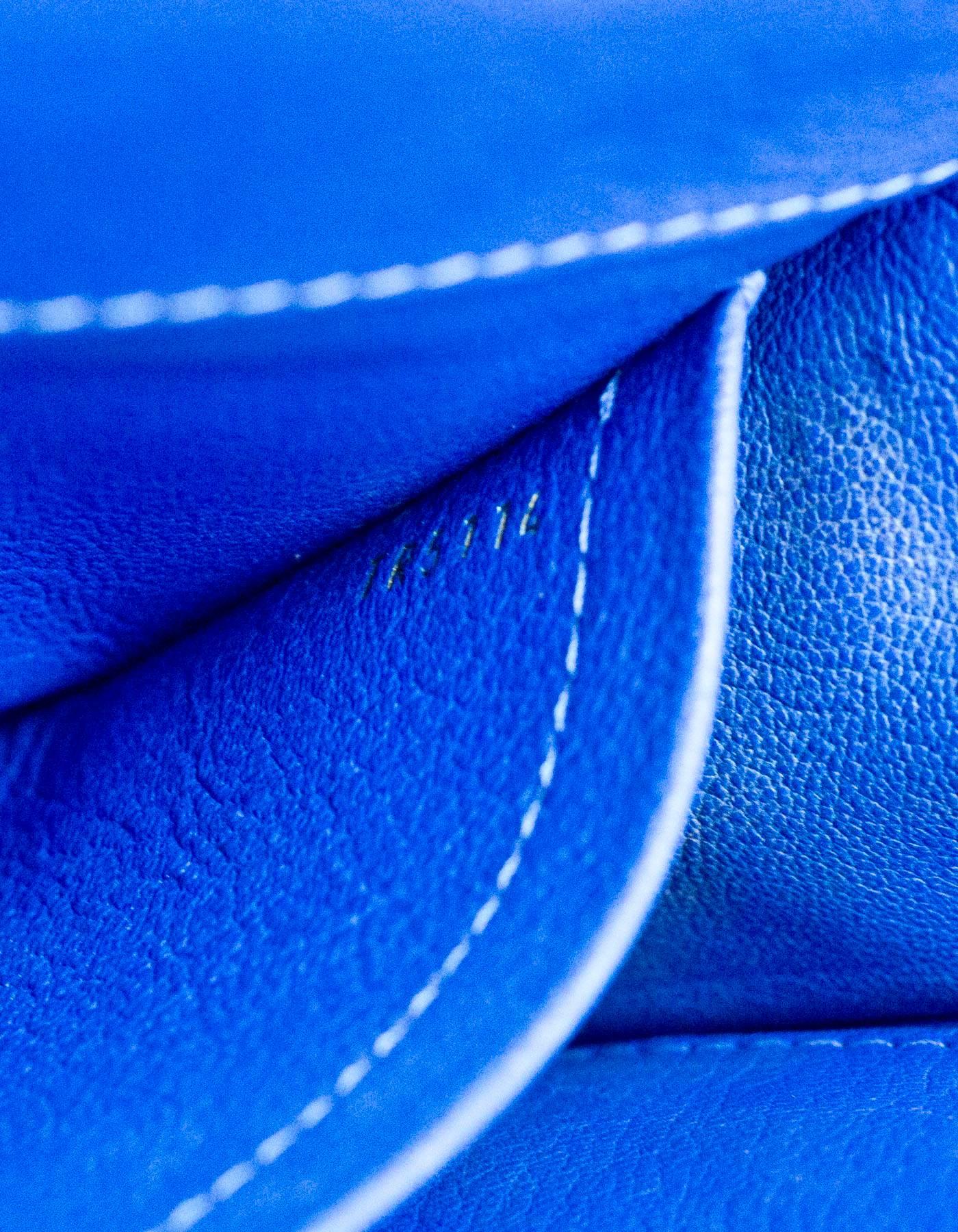 Louis Vuitton Cobalt Blue Python Chain Louise Clutch Shoulder Bag 2