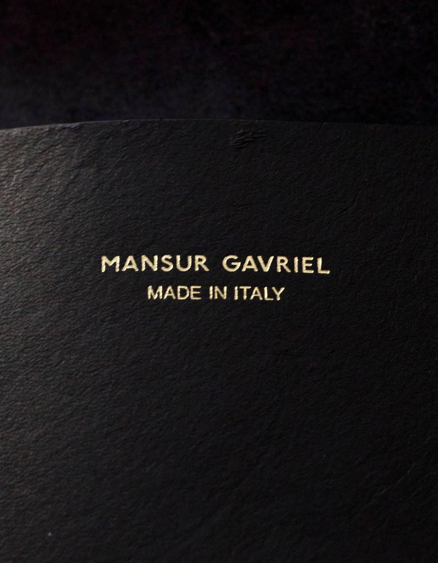 Mansur Gavriel Black Leather Mini Sun Drawstring Satchel Bag w/ Strap In Excellent Condition In New York, NY
