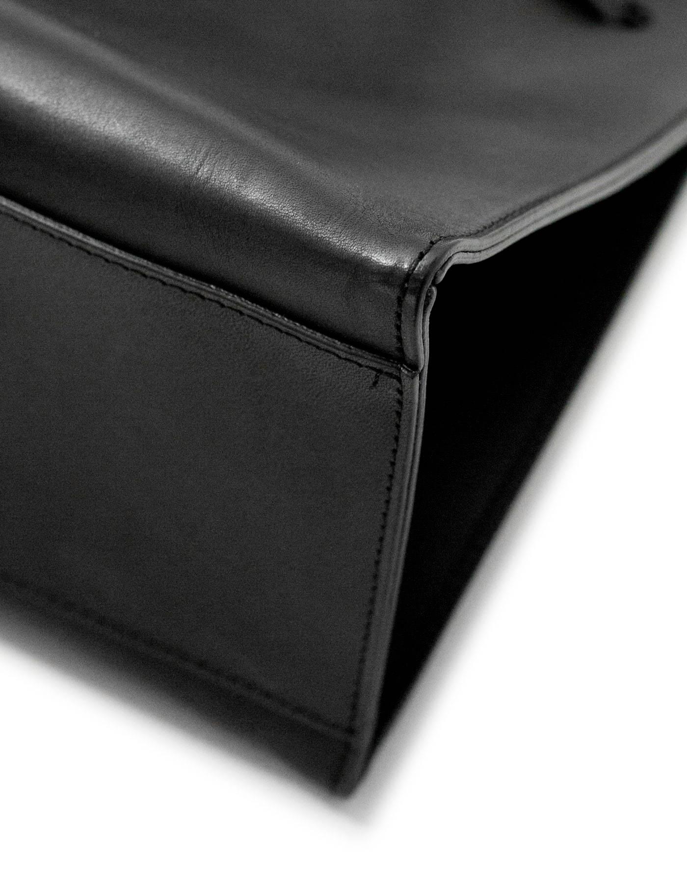 Mansur Gavriel Black Leather Mini Sun Drawstring Satchel Bag w/ Strap 2