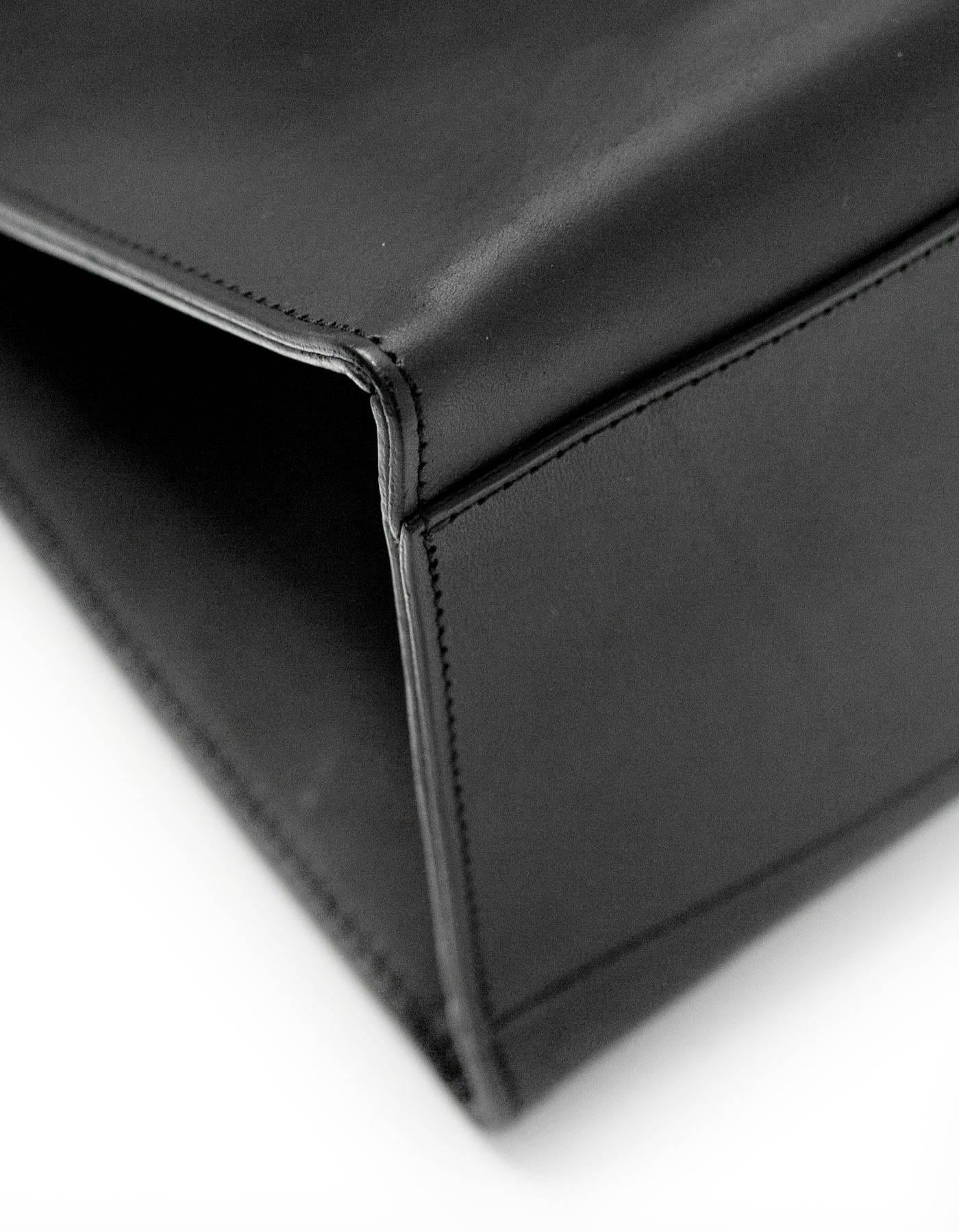 Mansur Gavriel Black Leather Mini Sun Drawstring Satchel Bag w/ Strap 1