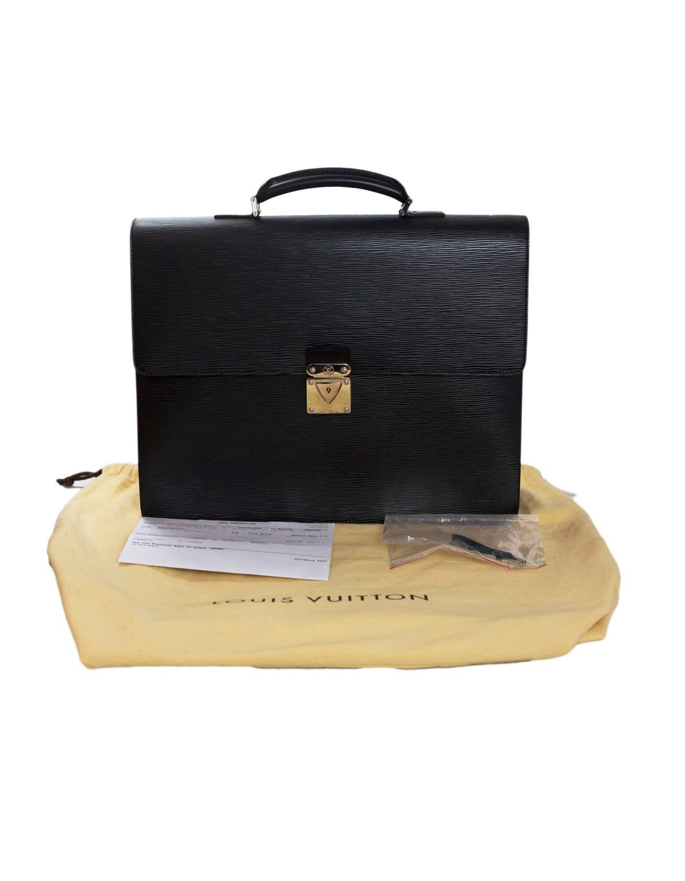 Louis Vuitton Black Epi Robusto Noir 2 Compartment Briefcase Bag 6