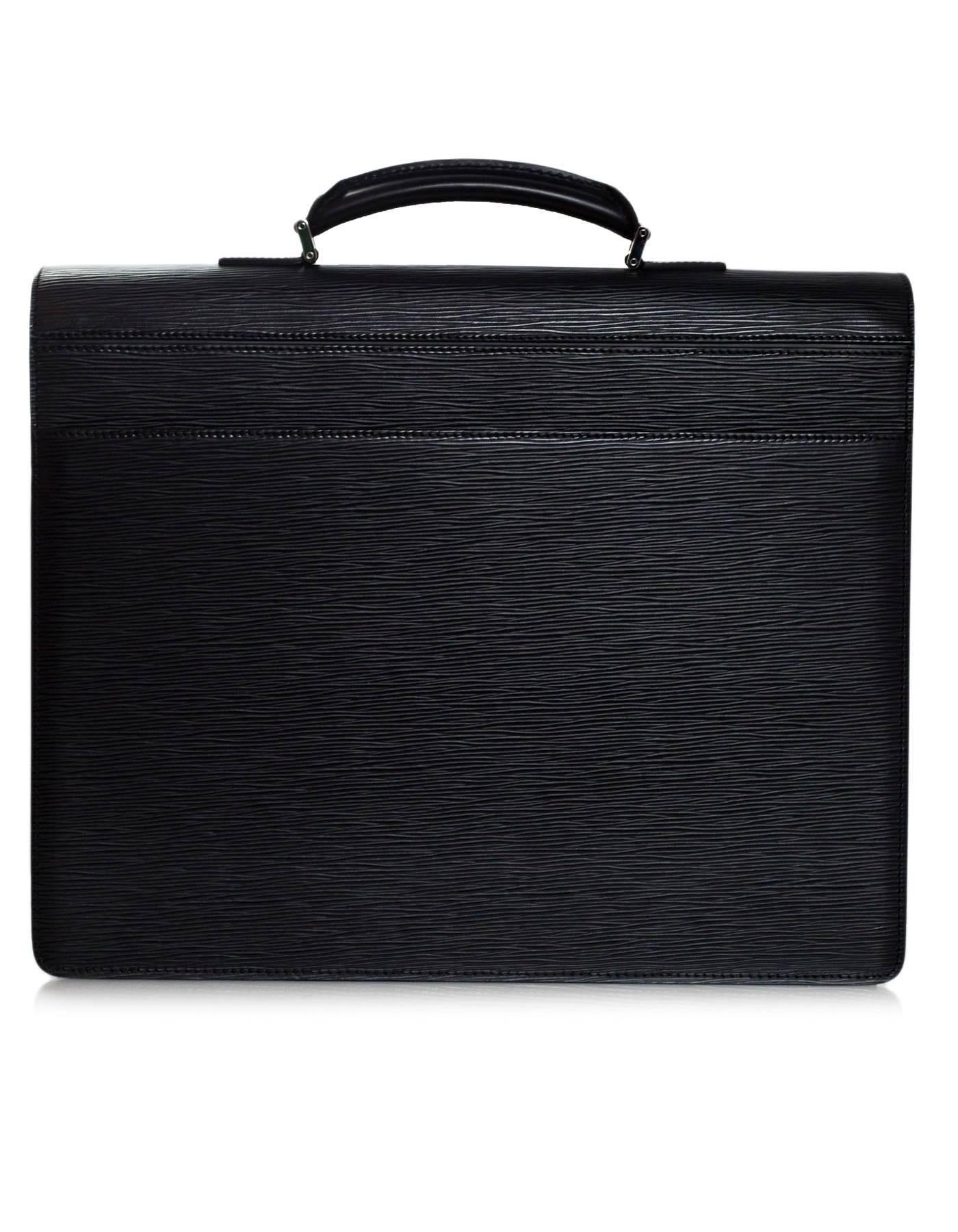 Louis Vuitton Black Epi Robusto Noir 2 Compartment Briefcase Bag 5