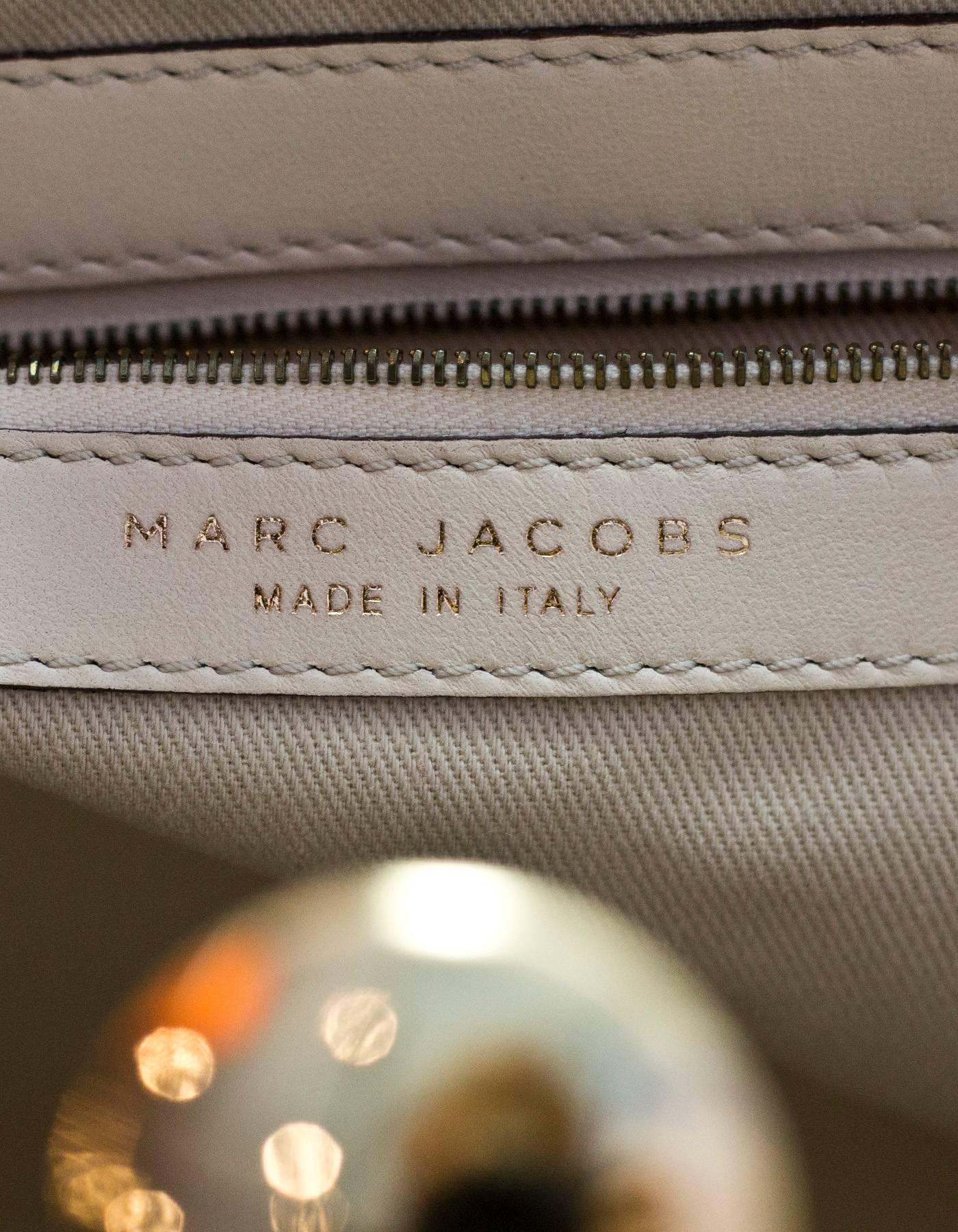 Marc Jacobs Cream Raffia & Python Stam Bag In Excellent Condition In New York, NY