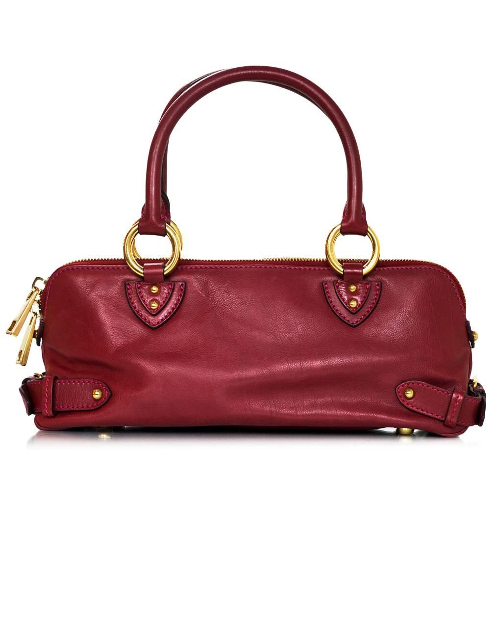 Marc Jacobs Red Leather East/West Pushlock Bag 1