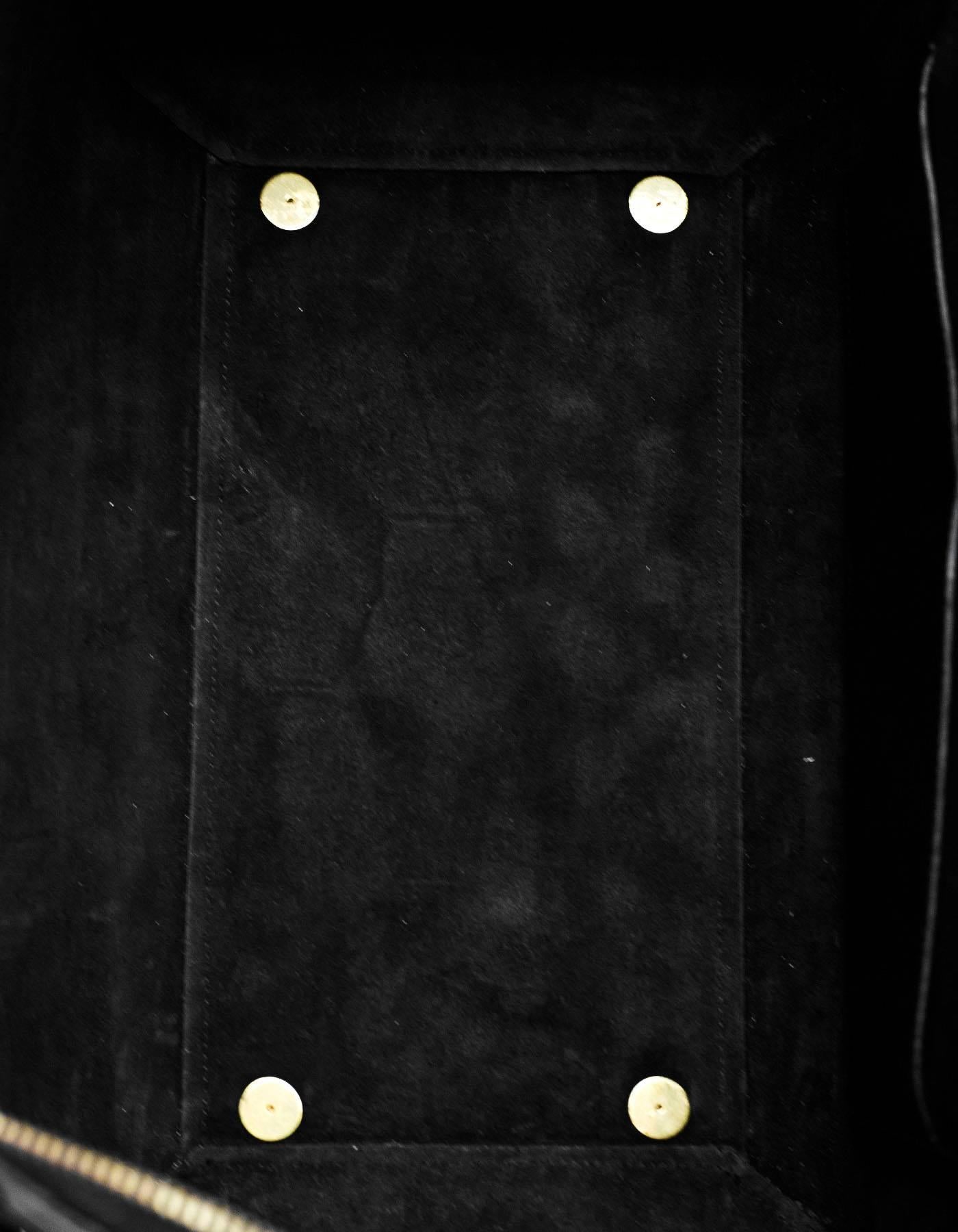 Women's Celine Black Croc Embossed Leather Medium Belt Bag