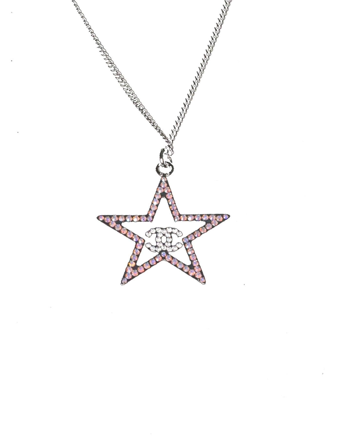 Chanel 2017 Strass Crystal CC Star Necklace with Box In Excellent Condition In New York, NY