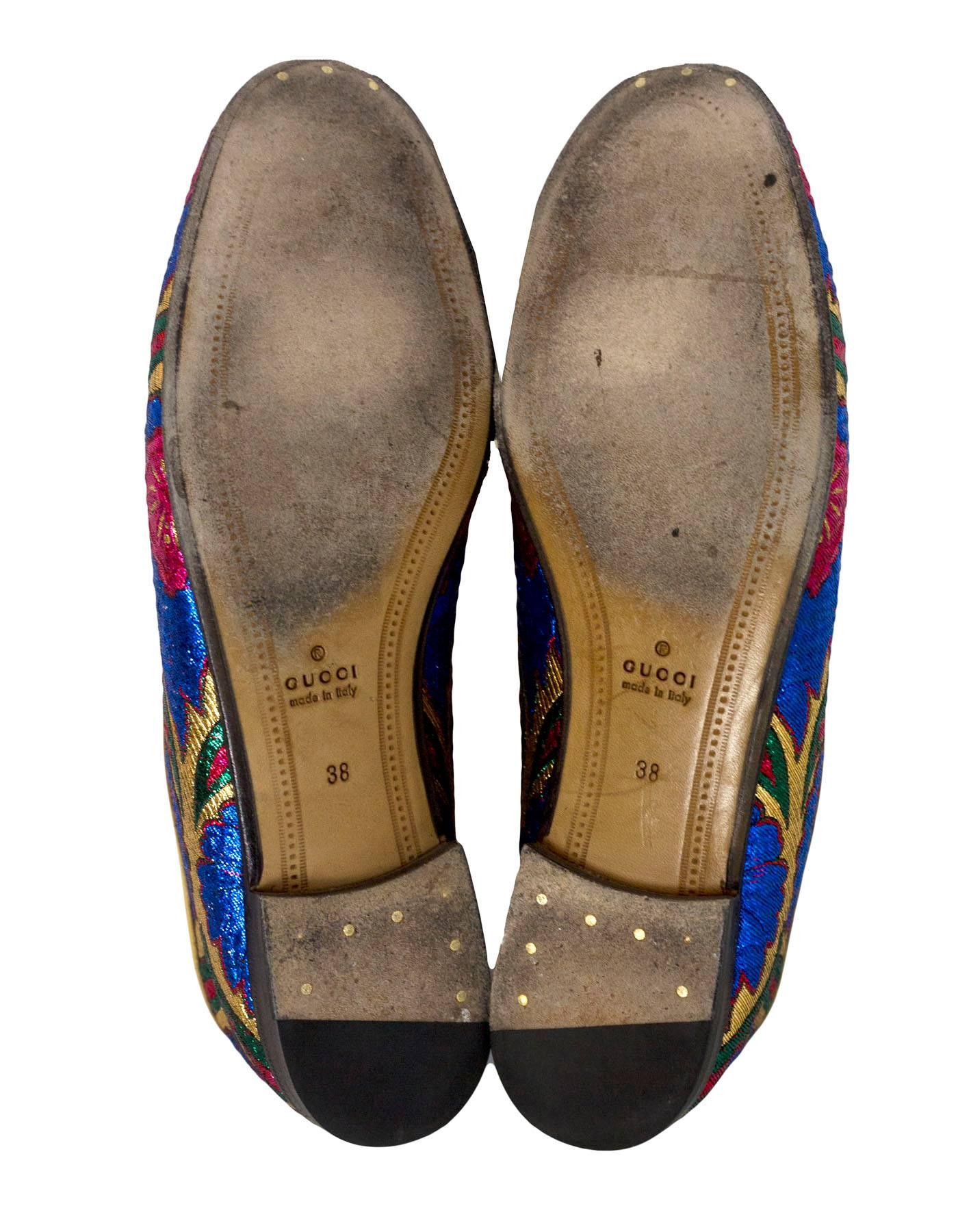 Gucci Brocade Multi-Colored Loafers Sz 38 with Box and DB 1