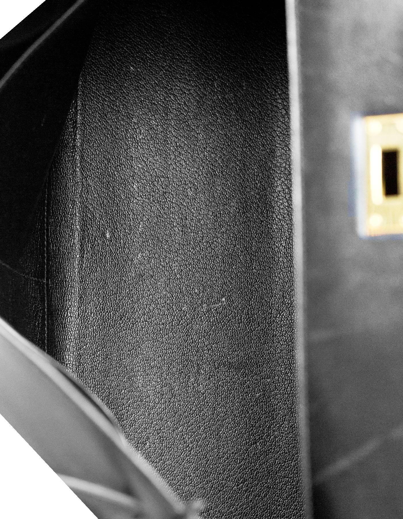 Hermes 1999 Vintage Black Box Leather 35cm Kelly Bag with Dust Bag 1