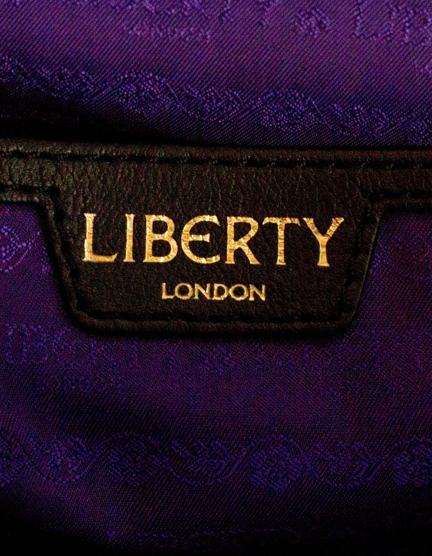 Liberty London Purple Marlborough Iphis-Print Tote Bag rt. $595 In Excellent Condition In New York, NY