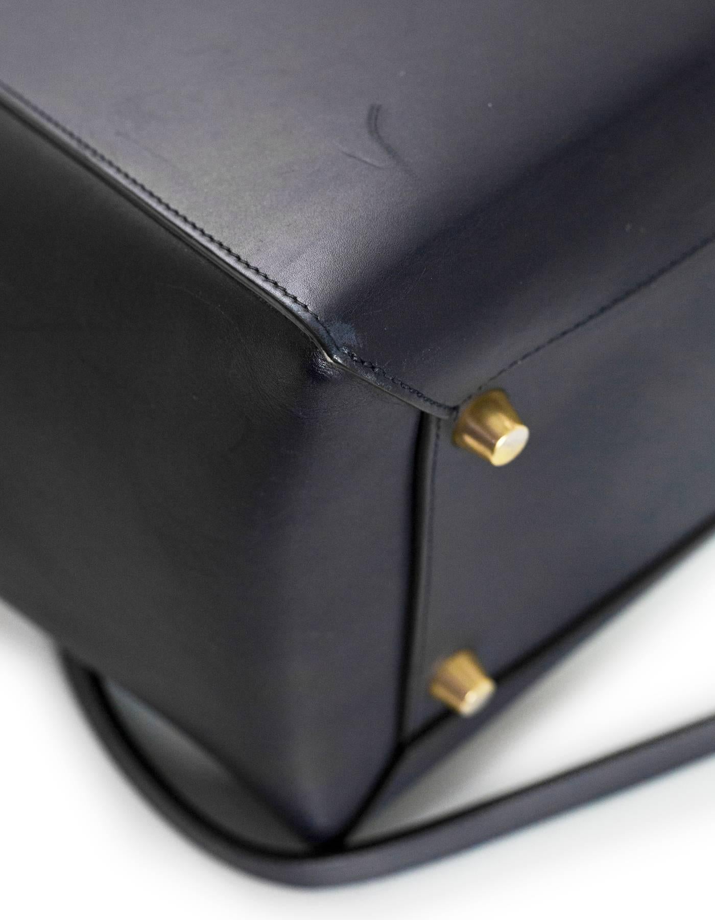 Black Celine Navy Smooth Leather Small Belt Bag