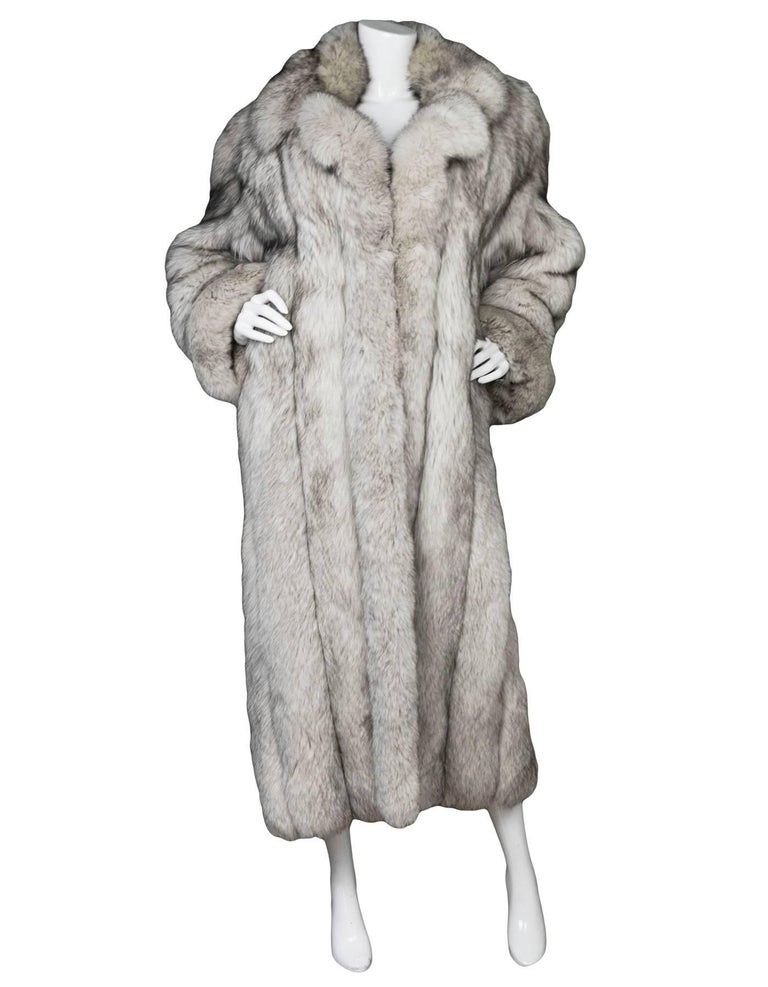 CD de Christian Dior Fourrures Silver Fox Fur Coat Sz L For Sale at 1stDibs