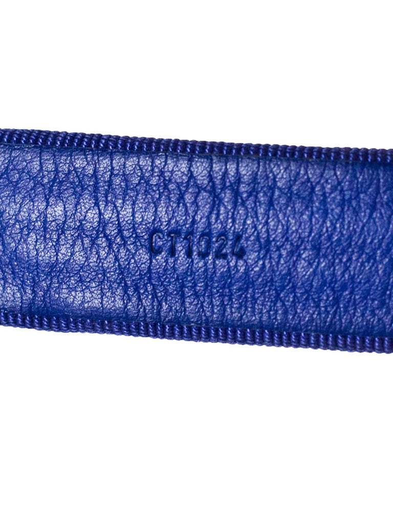 Louis Vuitton Runway Periwinkle Embossed Croc and Stingray Belt Sz 70 For Sale at 1stdibs