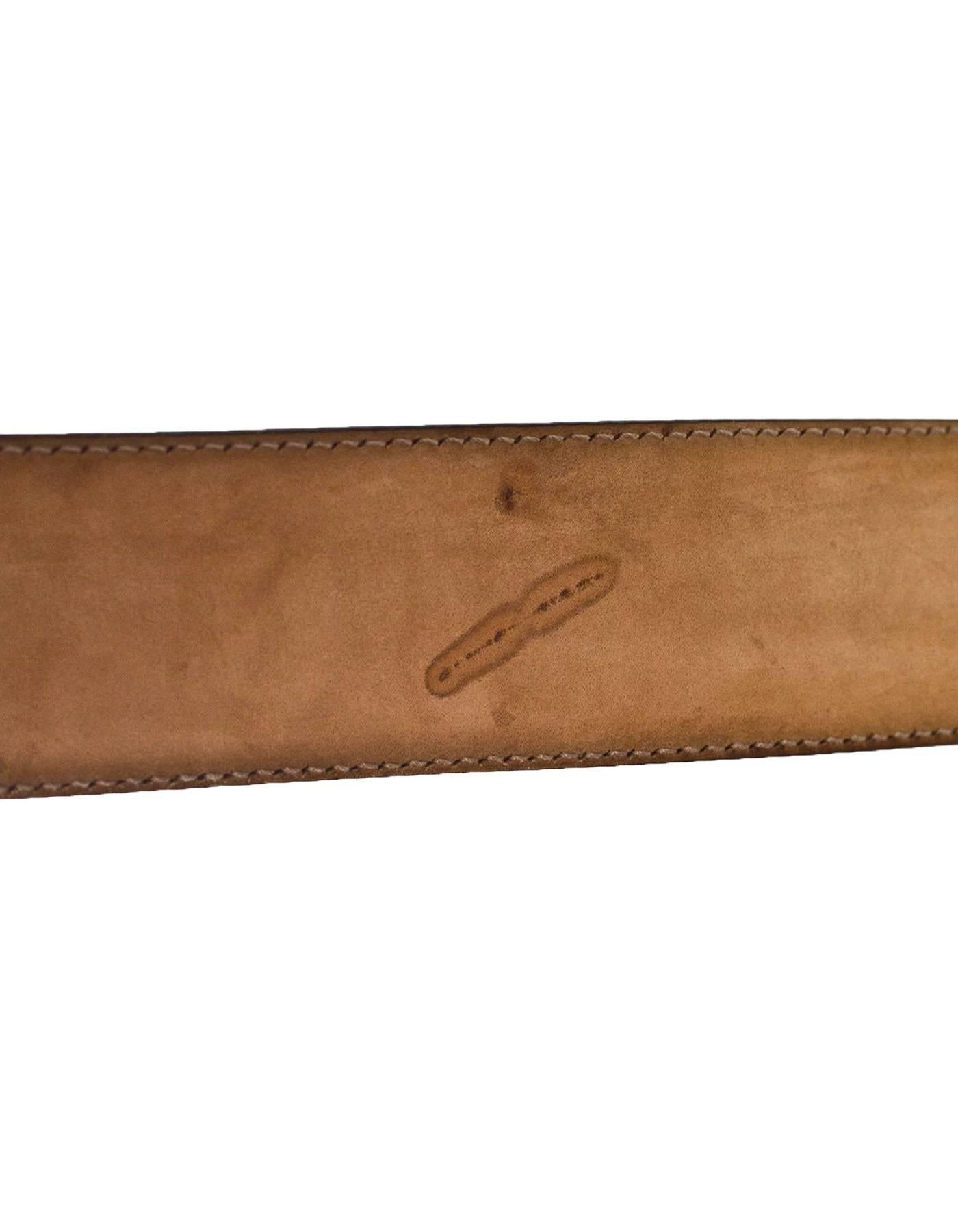Women's or Men's Gucci Bronze Metallic Guccissima Monogram Leather Belt Sz 85/34