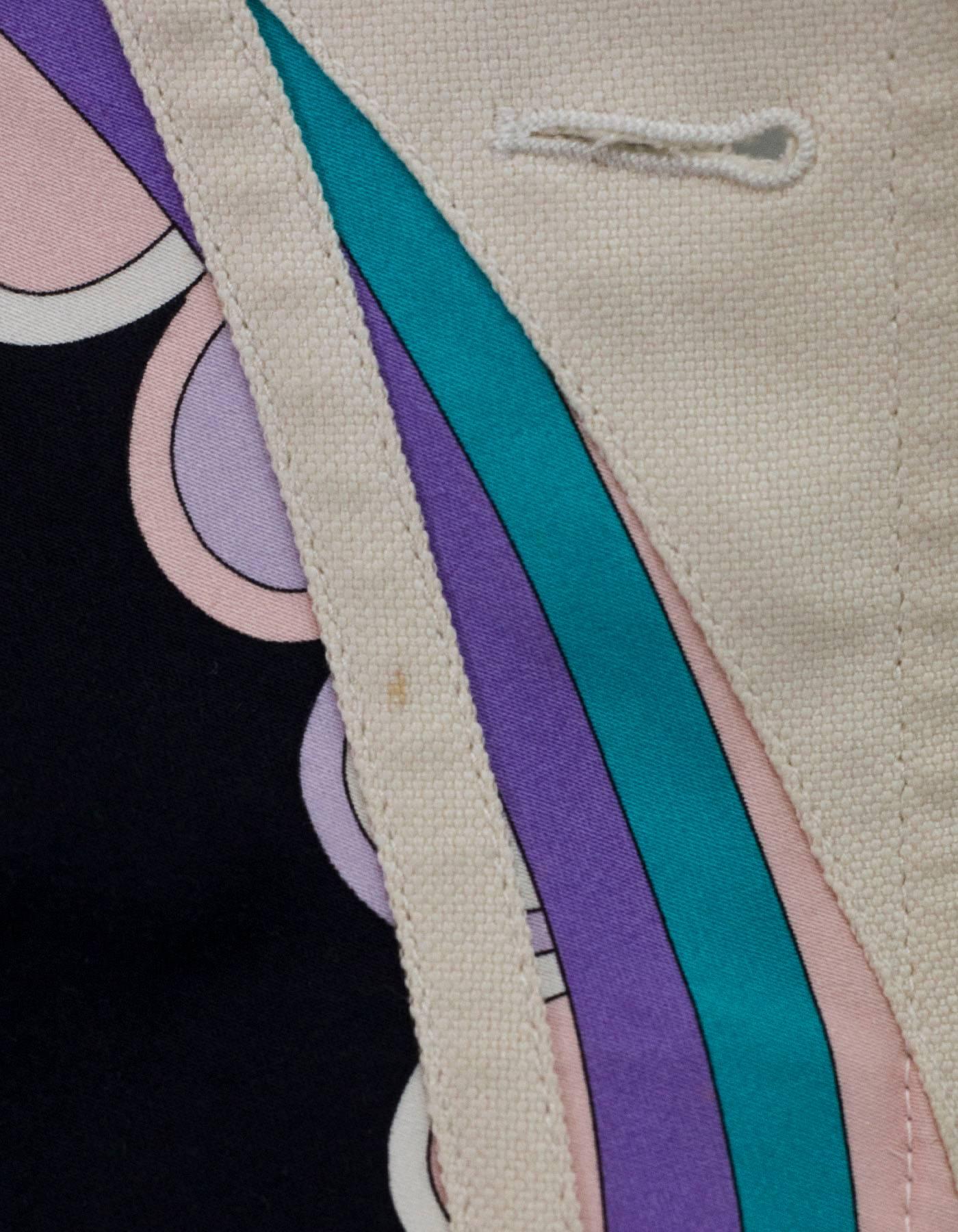 Emilio Pucci Beige & Multi-Colored Printed Jacket sz US4 2