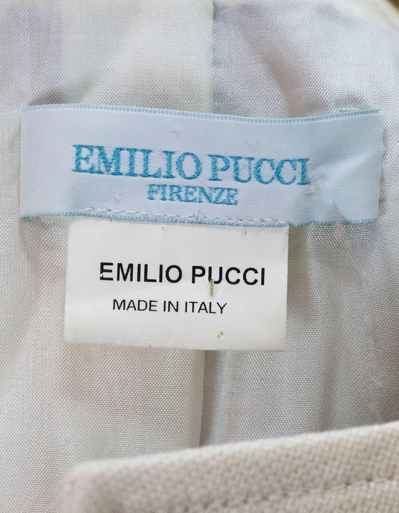 Emilio Pucci Beige & Multi-Colored Printed Jacket sz US4 3