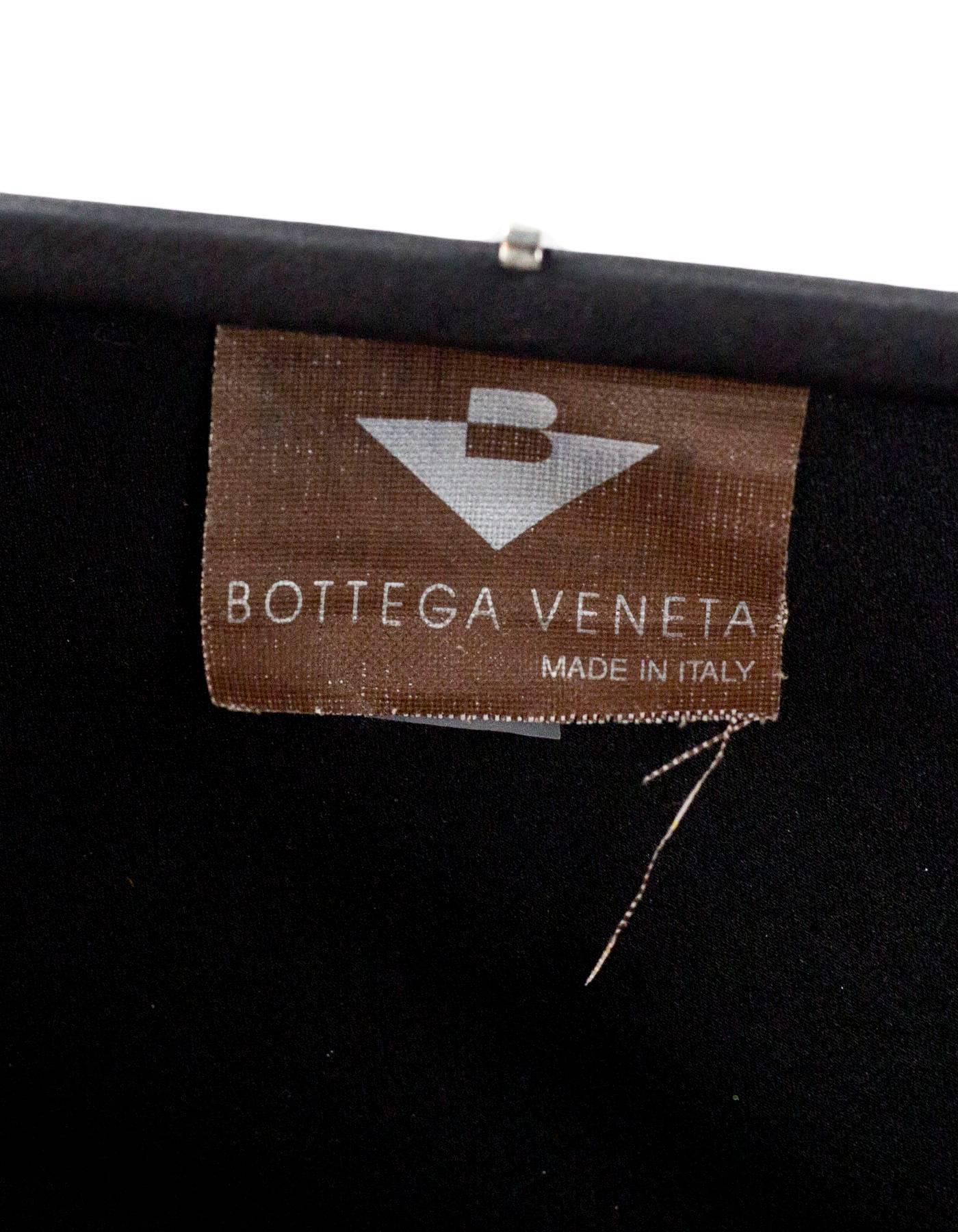 Bottega Veneta Black Intrecciato Box Clutch Bag w. Shoulder Chain 3