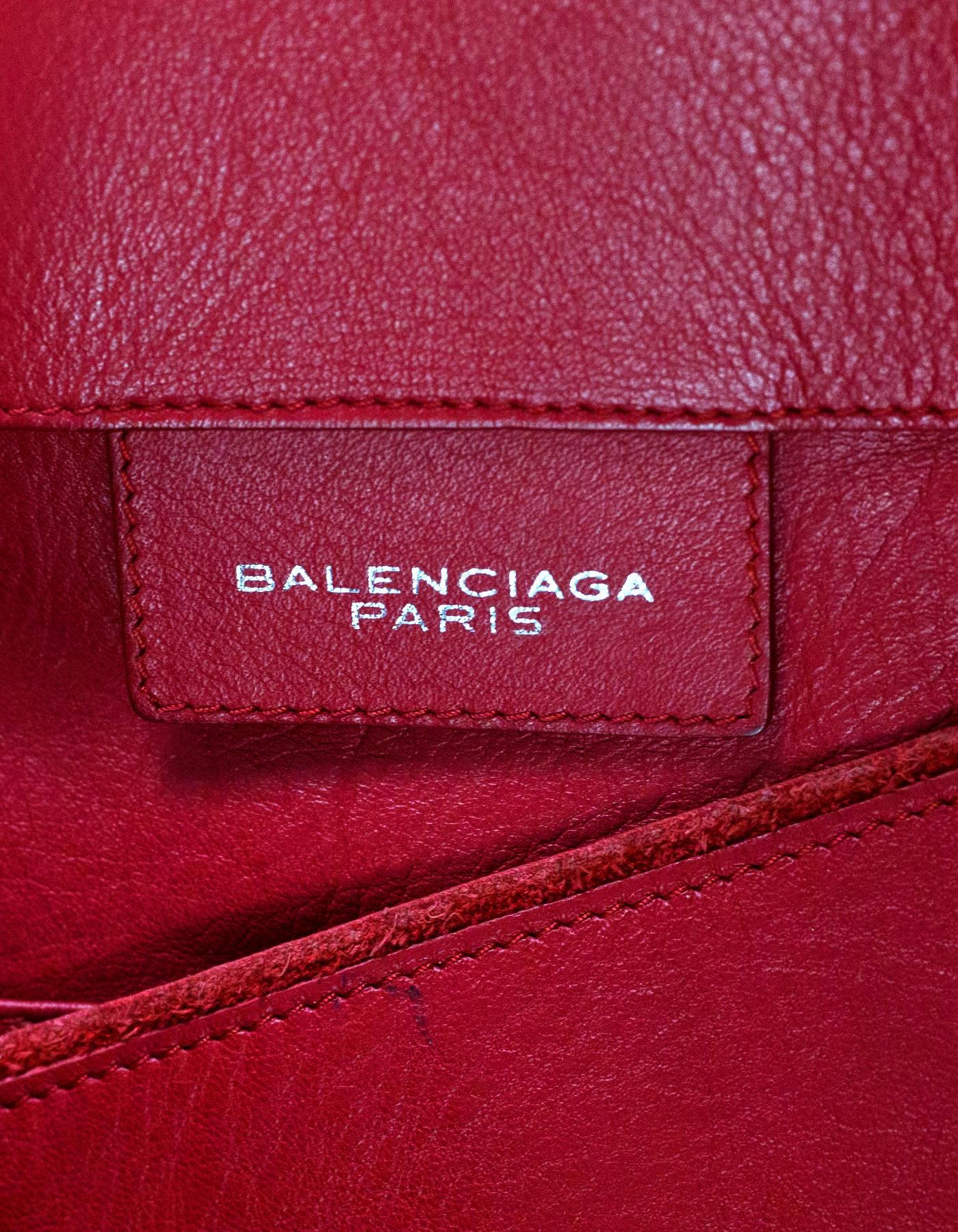 Balenciaga Red Leather A4 Papier Zip Tote Bag with Dust Bag 4