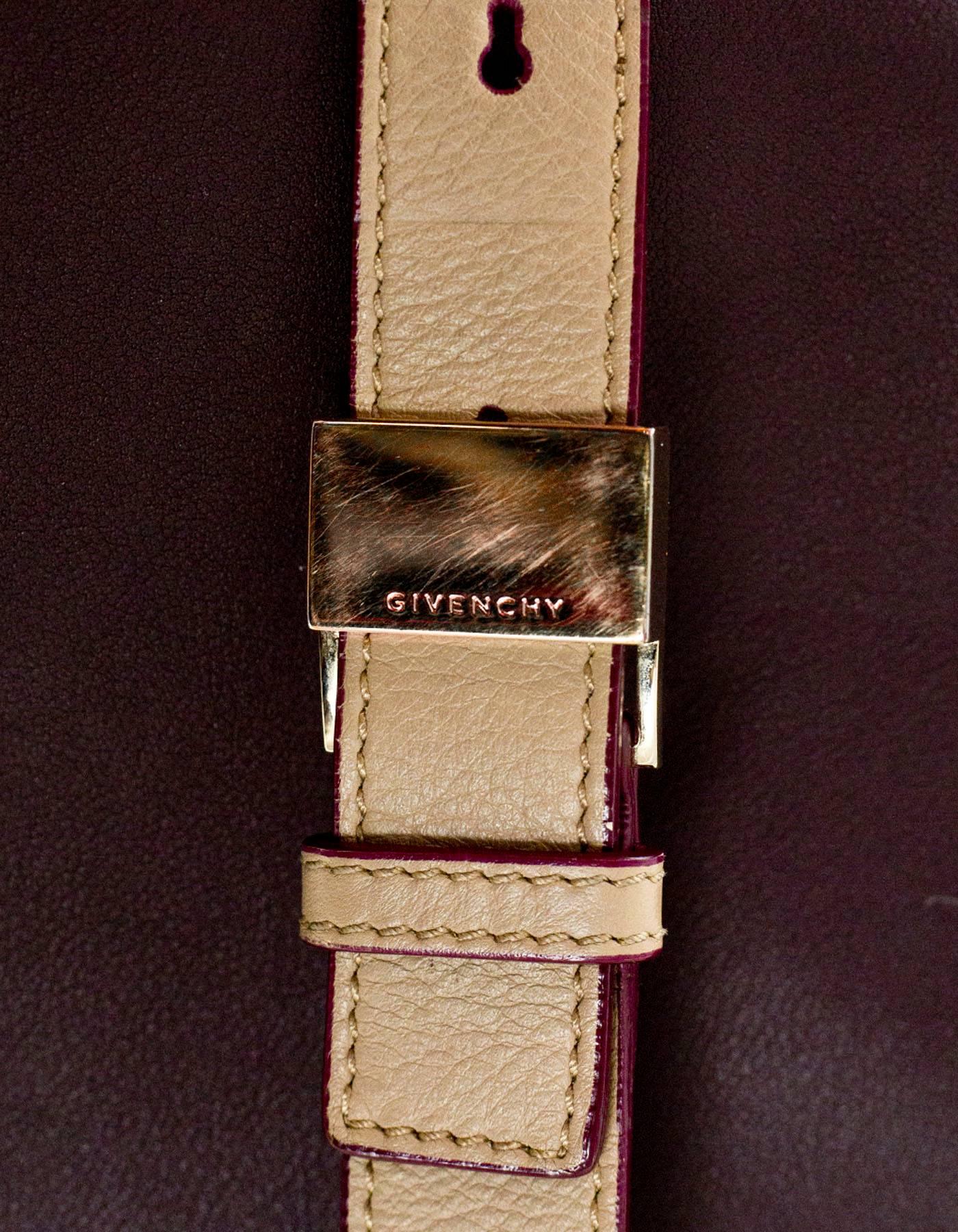 Givenchy Burgundy & Beige Medium Pandora Pure Satchel Bag 2