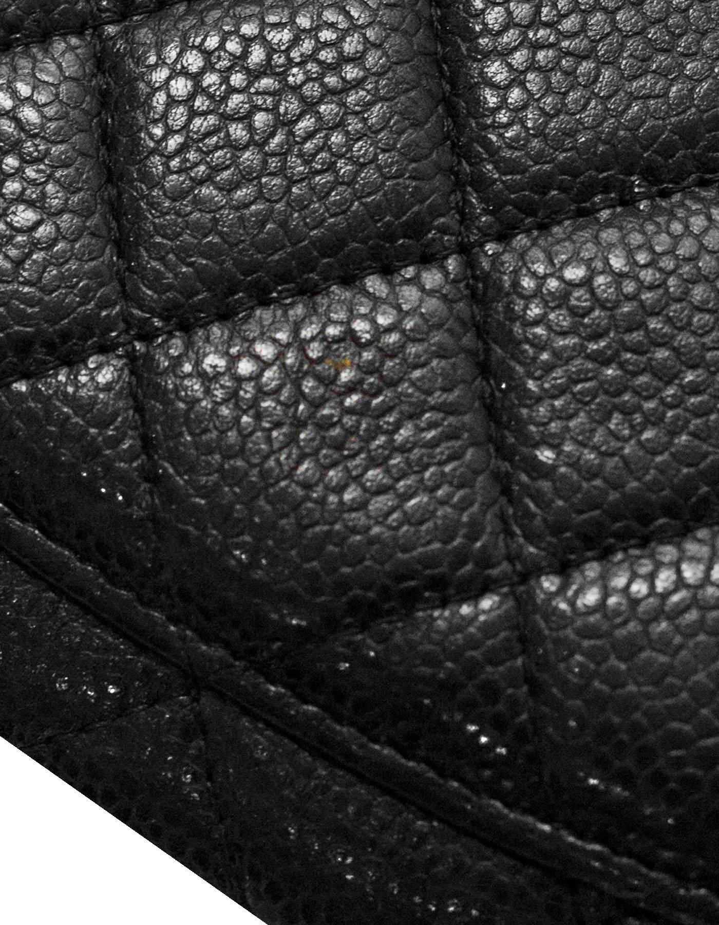 Chanel Black Quilted Caviar Leather XL Wallet/Clutch Bag In Good Condition In New York, NY