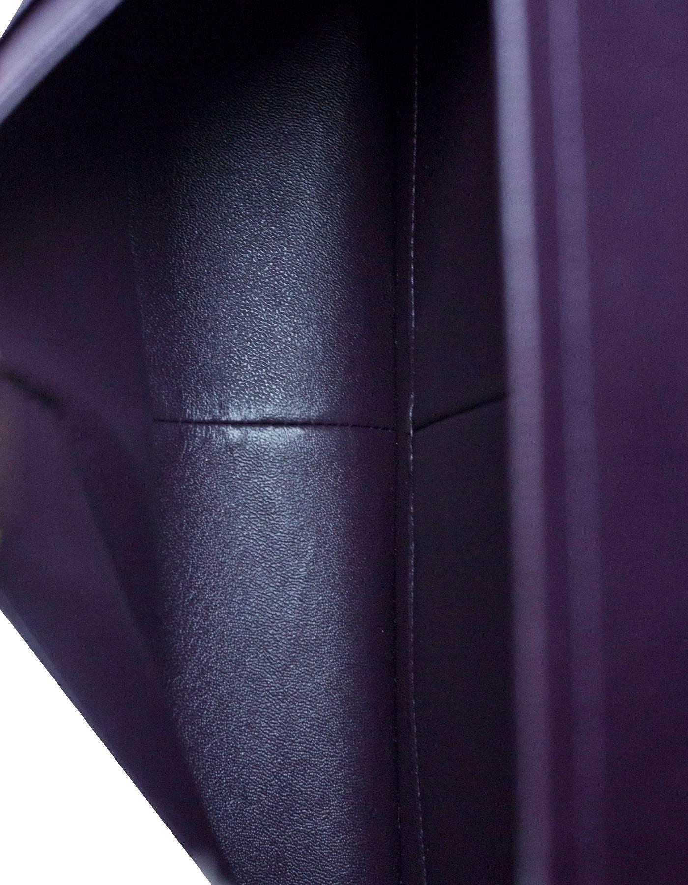 Women's Chanel 2016 Dark Purple Quilted Caviar Jumbo Classic Double Flap Bag w/ Box